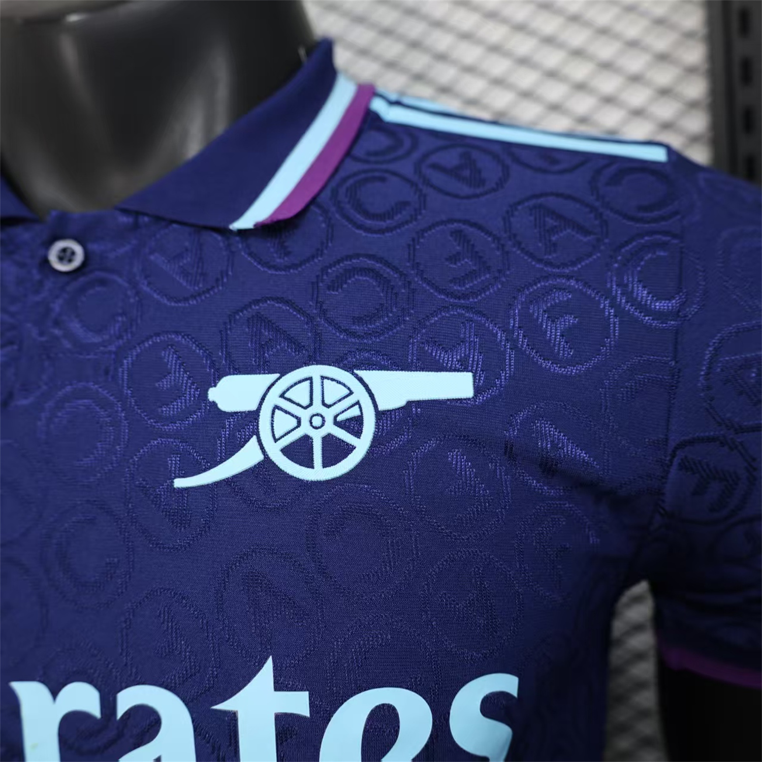 AlphaJersey-Arsenal 25-26 Deep Blue POLO Letter Pattern Special Jersey - Player Version