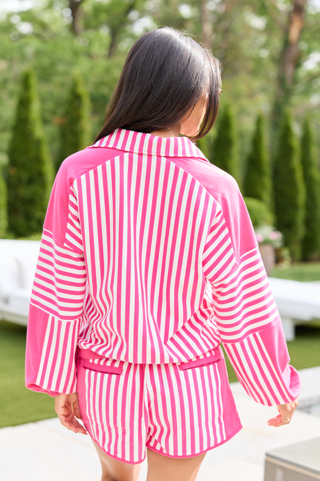 Mallory Pink Striped Pullover | Elegant Women's Fashion by coolavocek