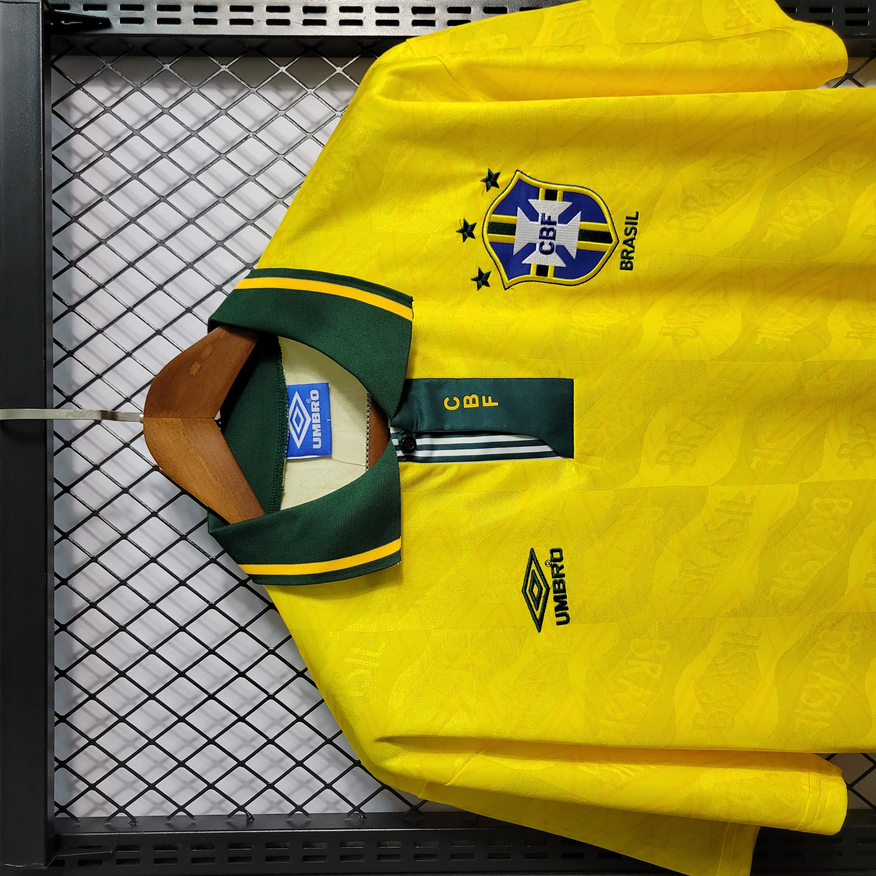 AlphaJersey-Retro Brazil 1991-93 Home Stadium Jersey
