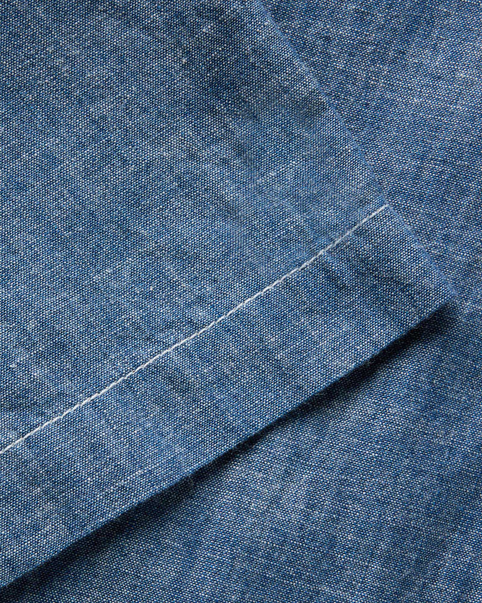 The Short Sleeve Crew Shirt in Washed Indigo Chambray | Modern Menswear by yycbvcnbmmnbm