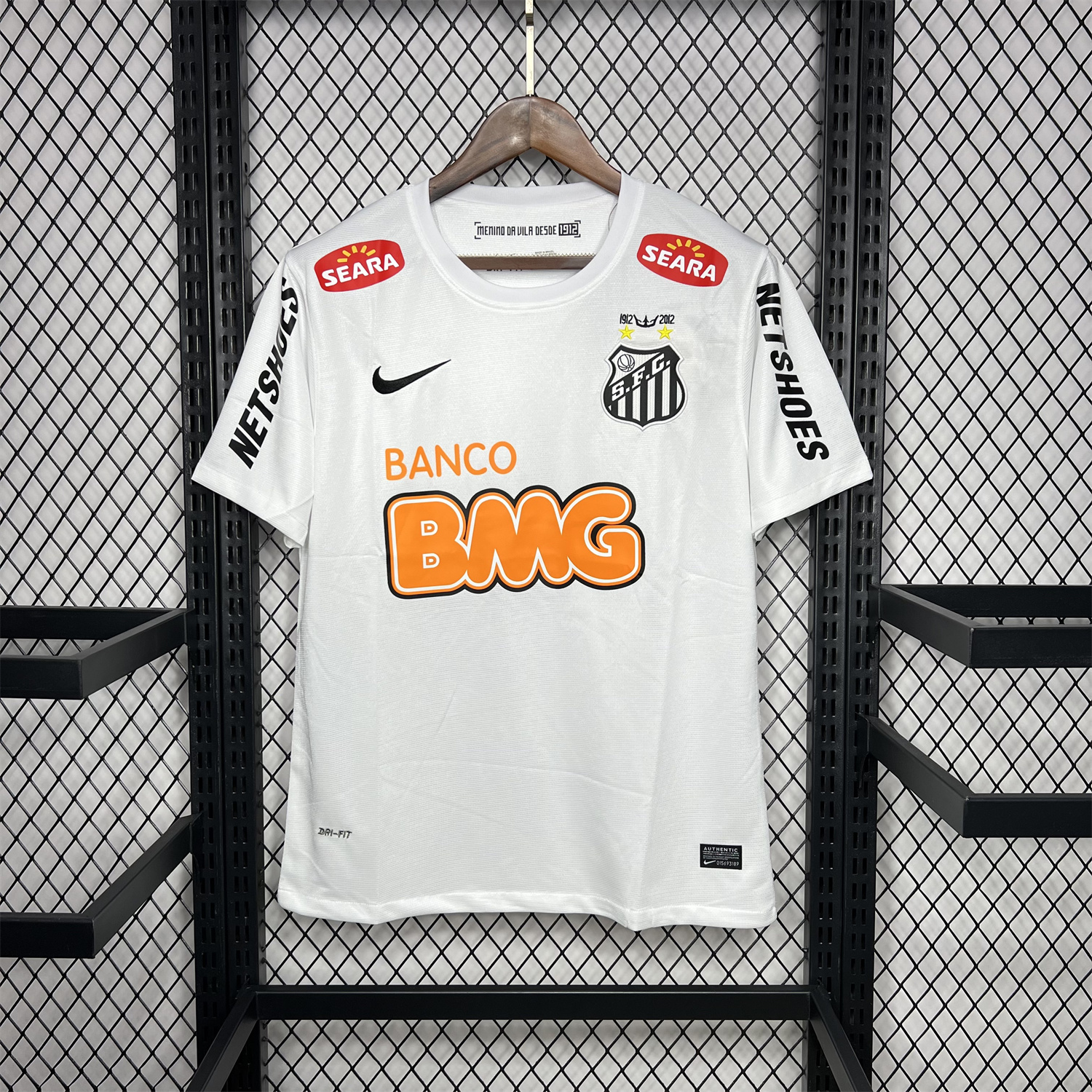 AlphaJersey-Retro Santos 2012 Centennial Home Jersey with SEARA Sponsor Patch