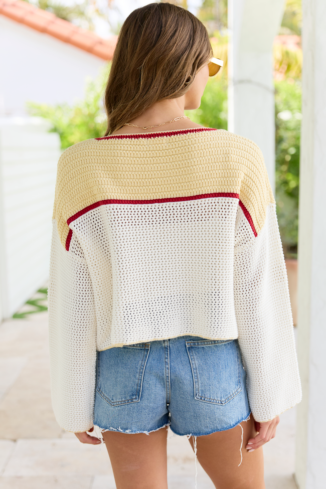 Madi Ivory Strawberry Crewneck Sweater | Elegant Women's Fashion by coolavocek