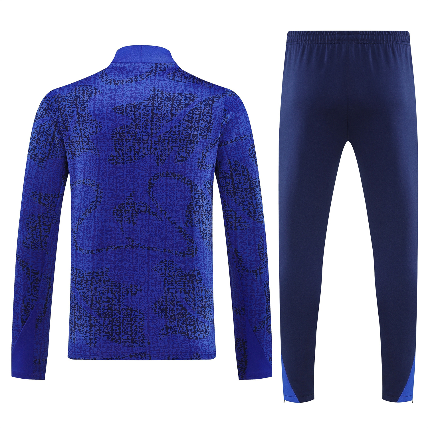 AlphaJersey-France 2026 Long Sleeves Training Set - Ocean Blue Top & Dark Blue Pants