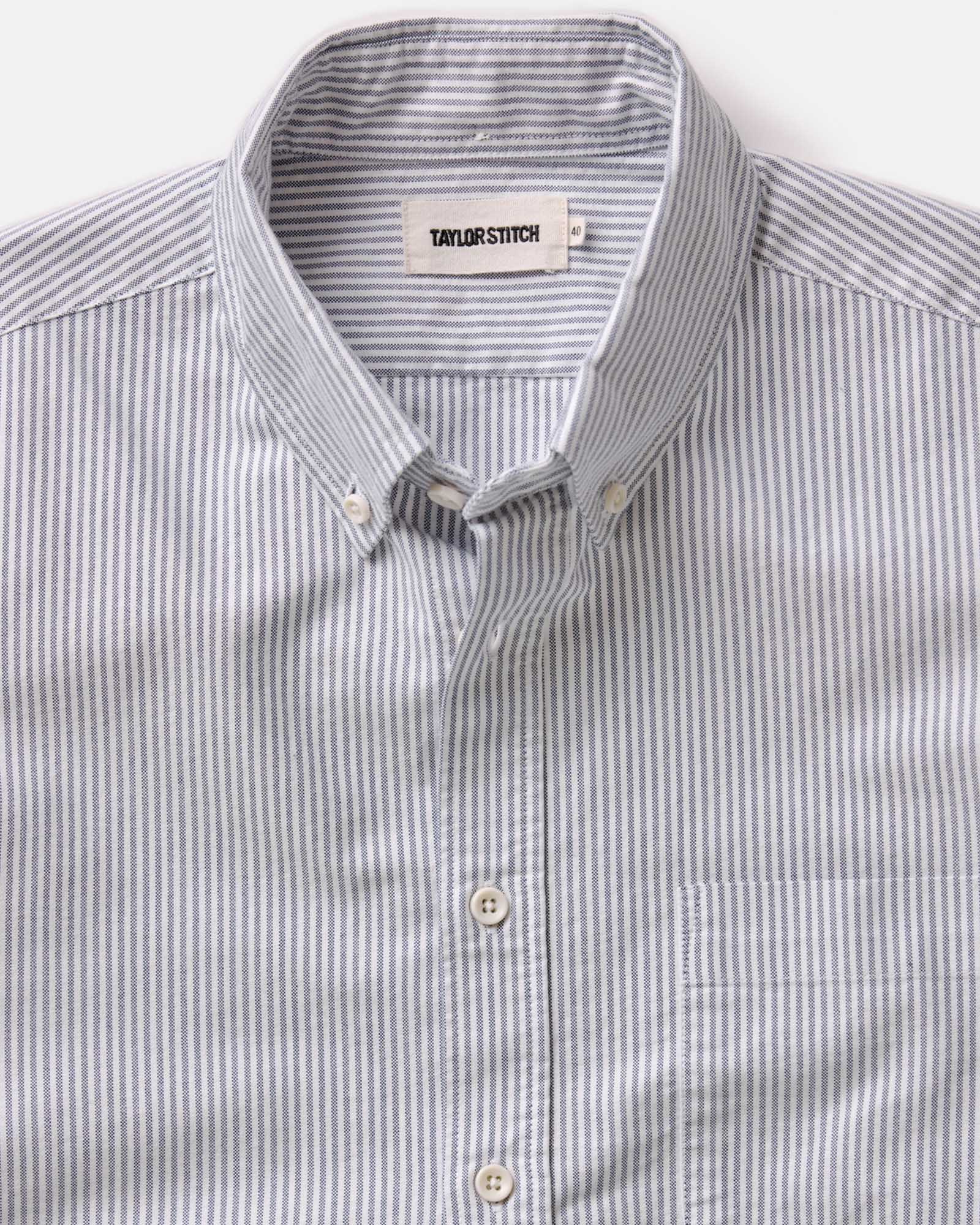 The Jack in Navy University Stripe Everyday Oxford | Modern Menswear by yycbvcnbmmnbm