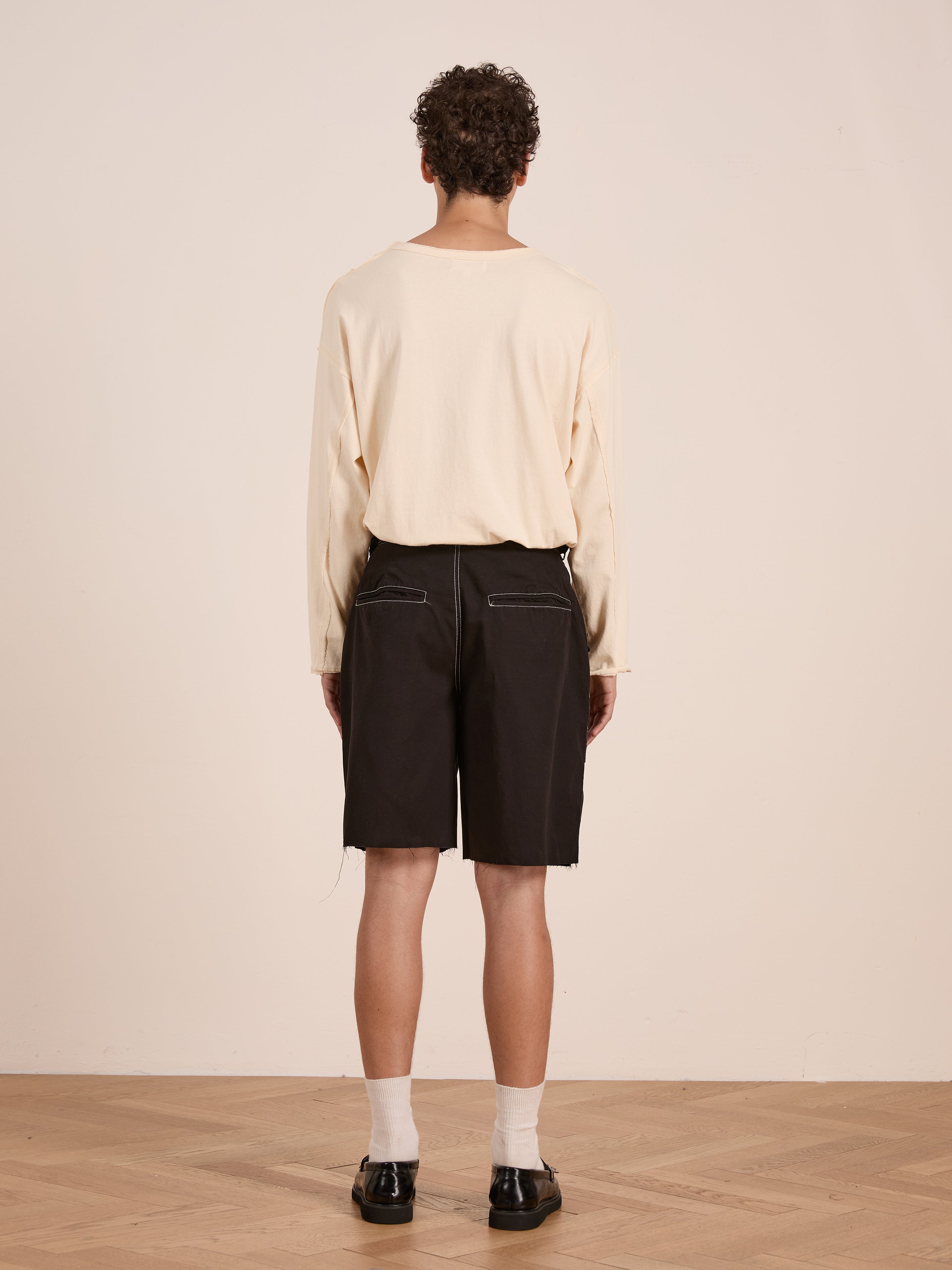 Lucca Black Contrast Pocket Trouser Shorts | Modern Menswear by yycbvcnbmmnbm