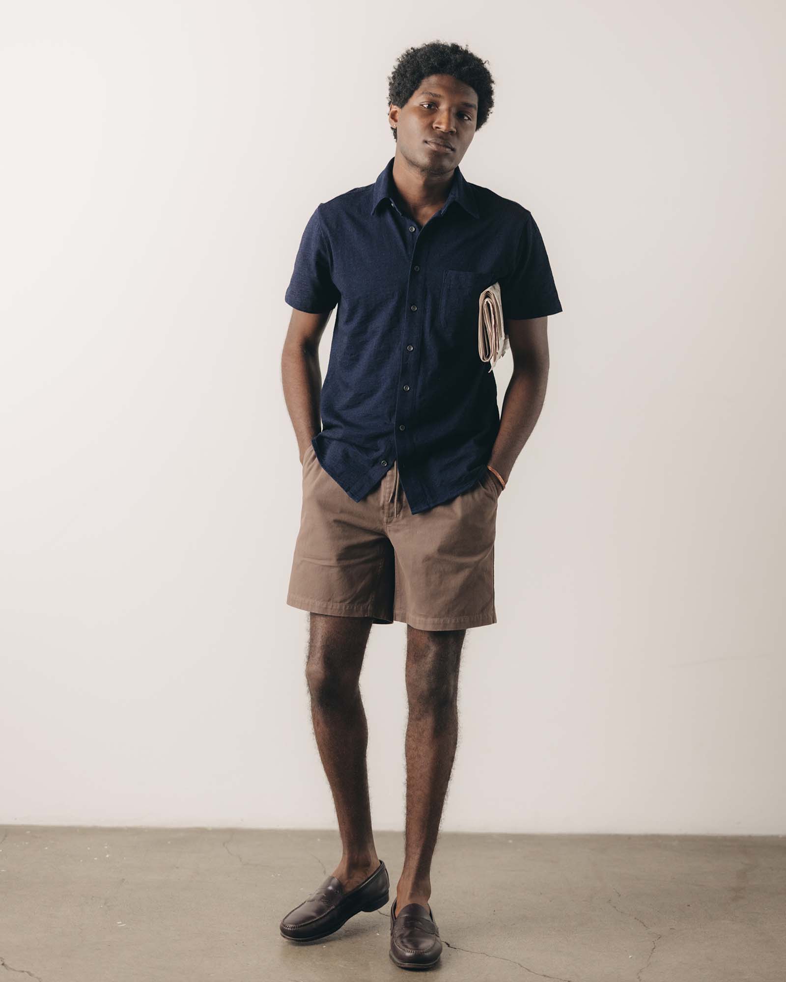 The Short Sleeve California in Rinsed Indigo Slub | Modern Menswear by yycbvcnbmmnbm