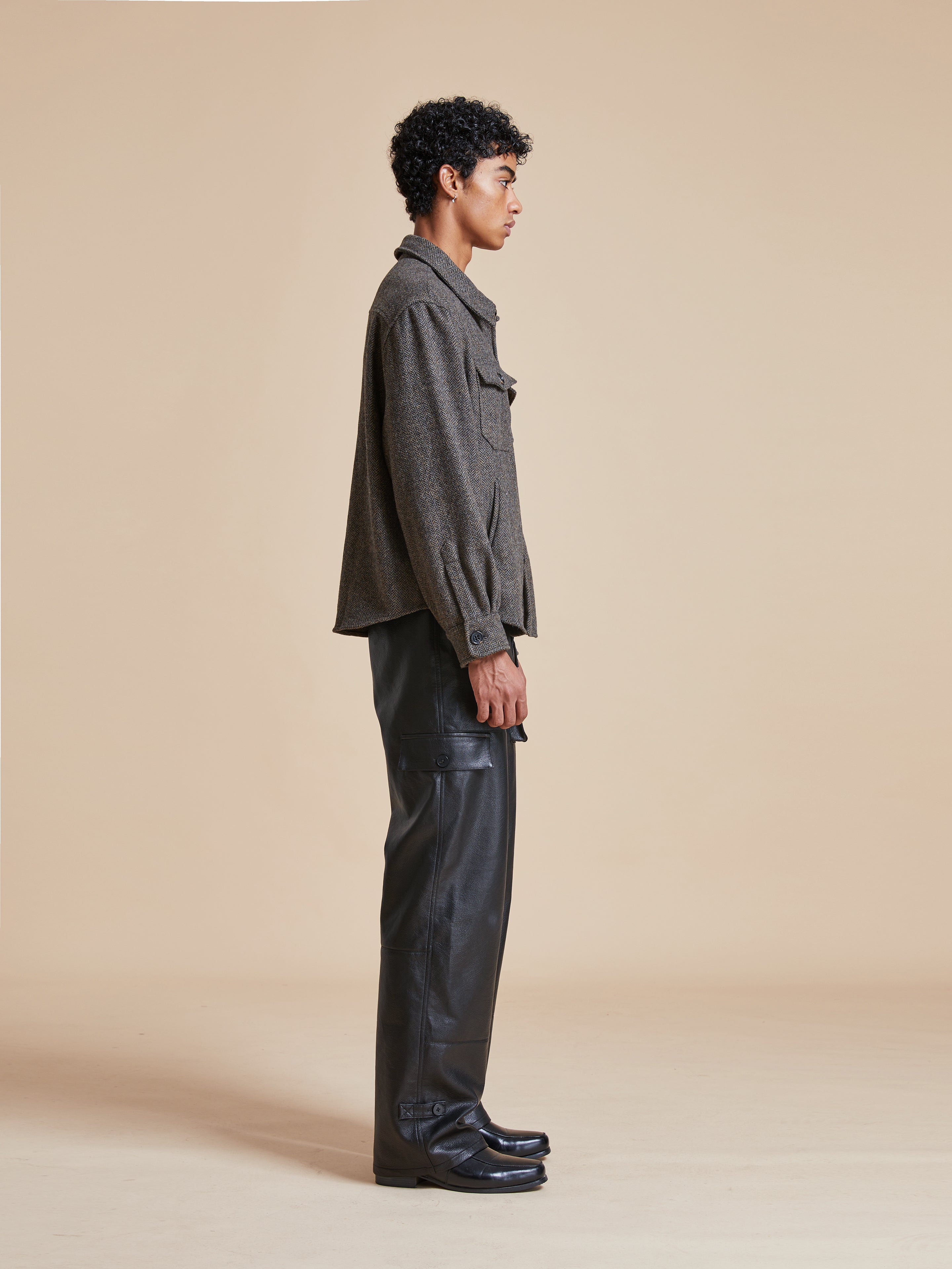 Raven Herringbone Overshirt | Modern Menswear by yycbvcnbmmnbm