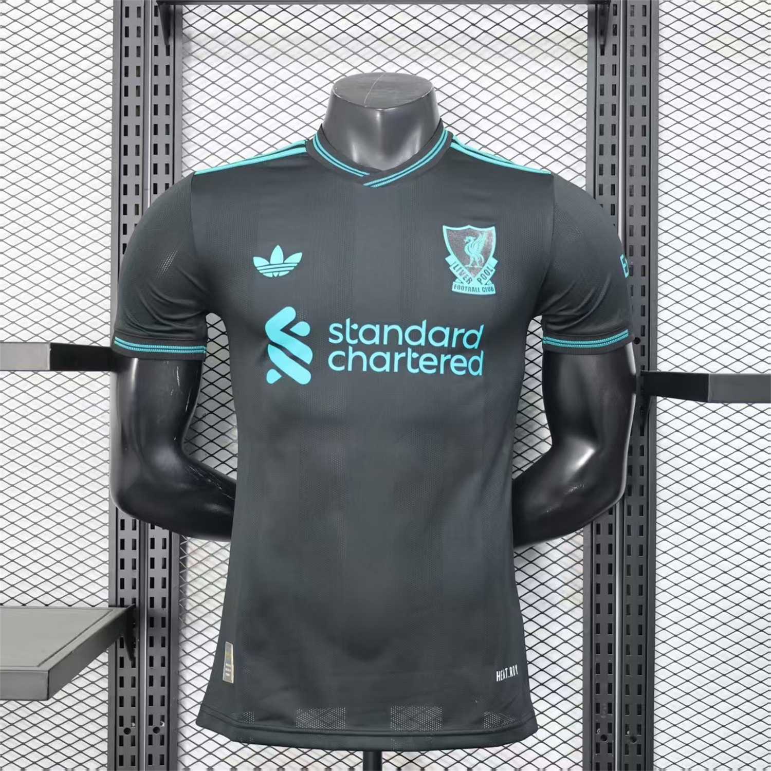 AlphaJersey-Liver.pool 25-26 Black Special Cyan Sponsor Jersey - Player Version