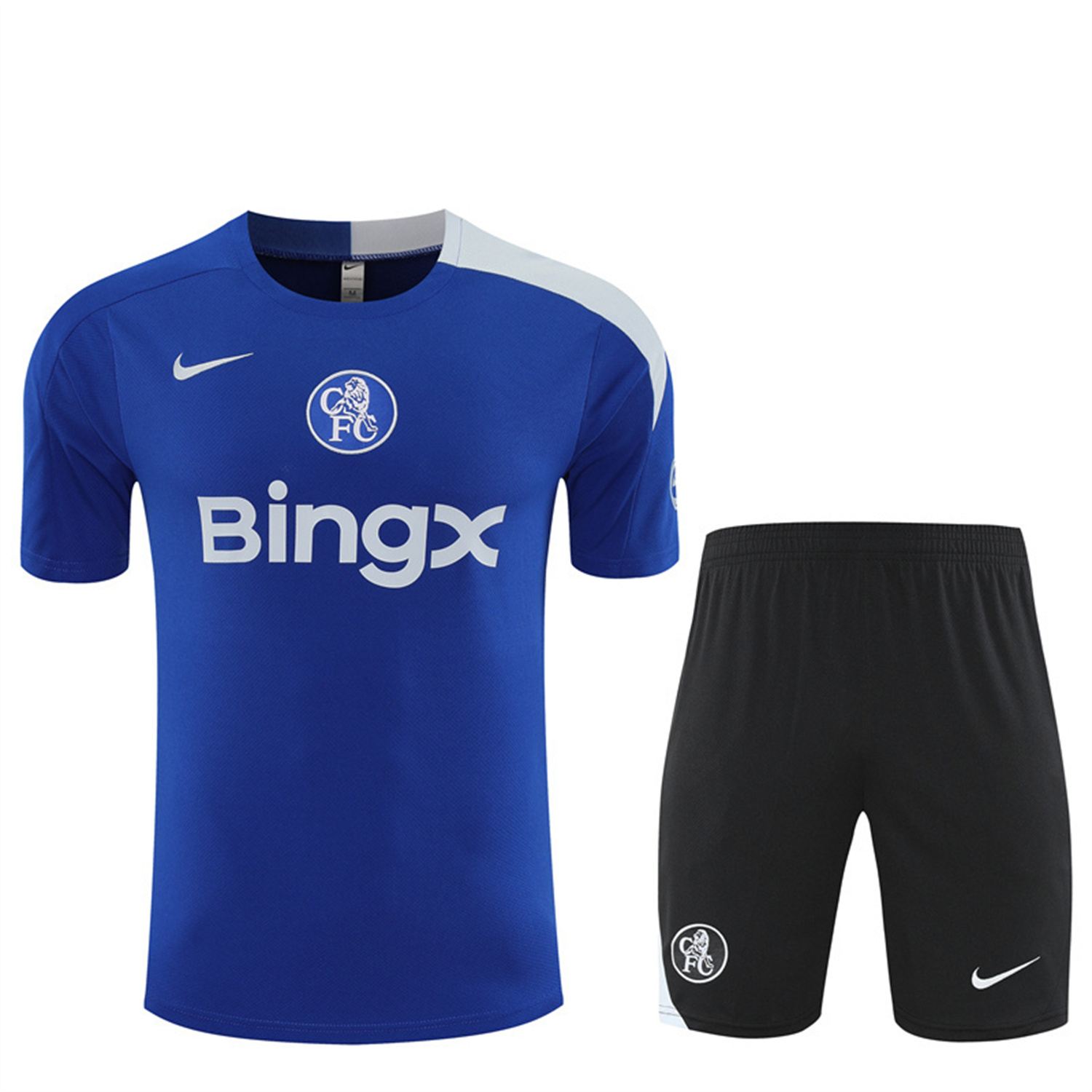 AlphaJersey-C.H.E.L.S.E.A 25-26 Short-Sleeve Training Set - Blue Top & Black Shorts