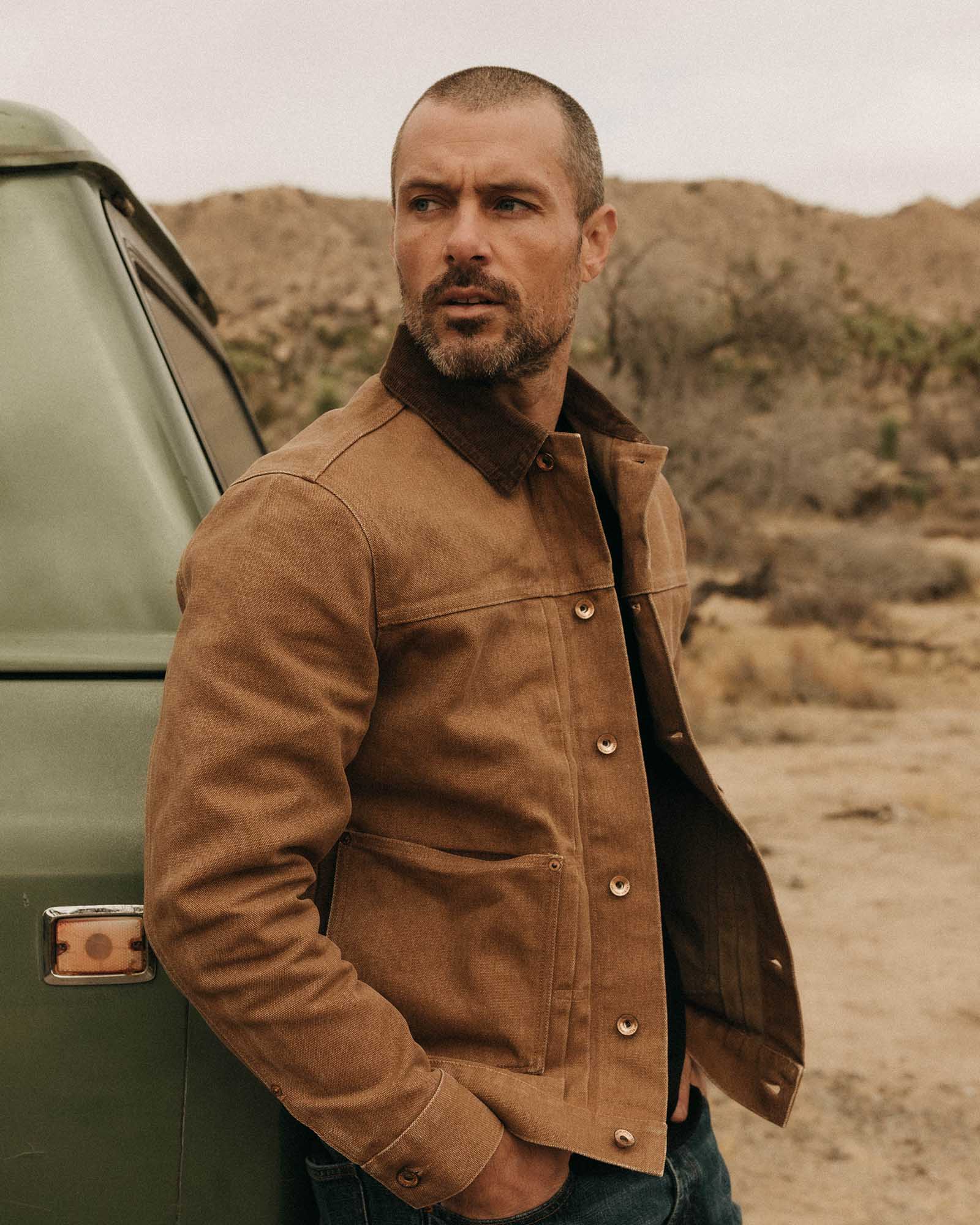 The Ryder Jacket in Tobacco Chipped Canvas | Modern Menswear by yycbvcnbmmnbm