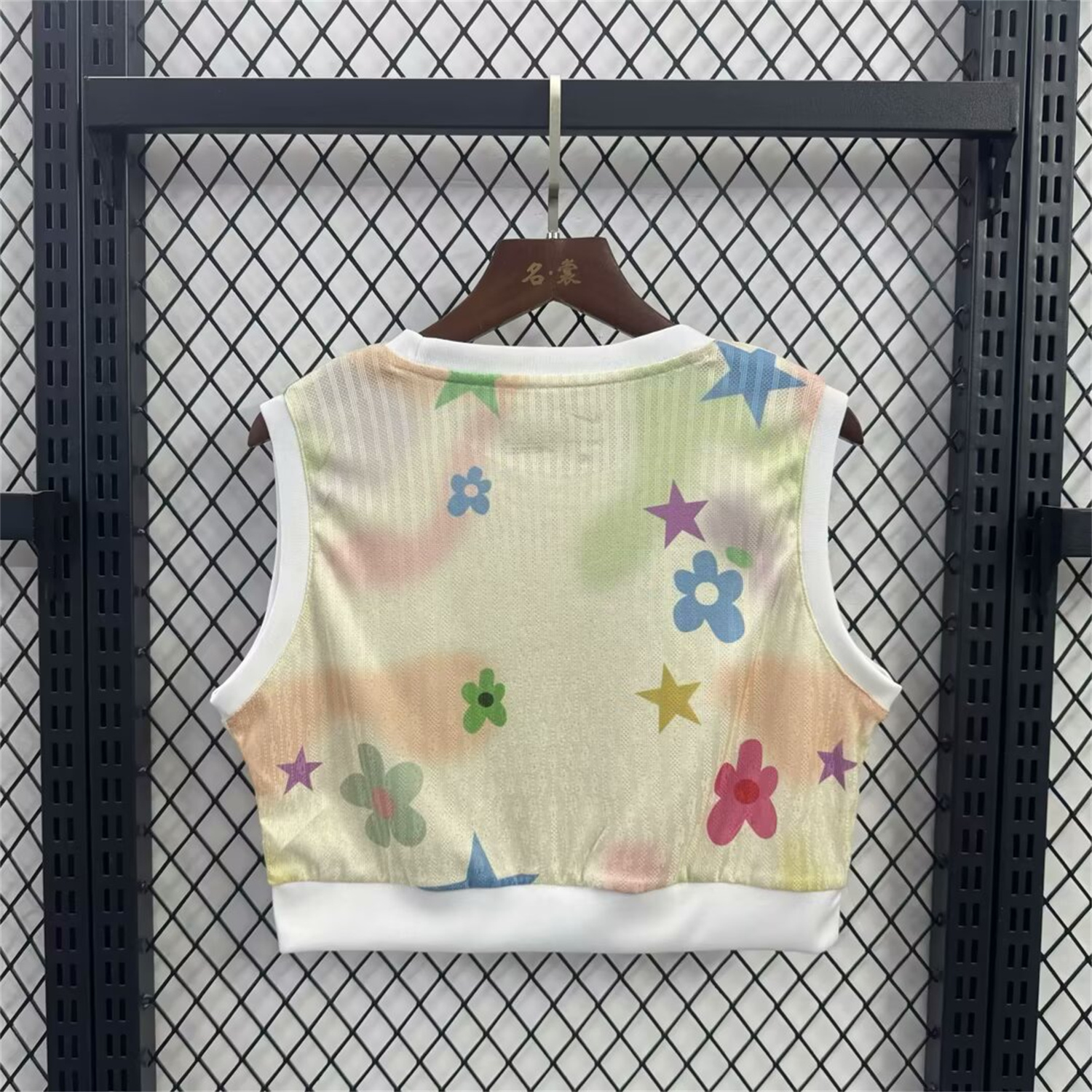 AlphaJersey-Women's Barcelona 25-26 Yellow Yoga Vest with Colorfule Flowers