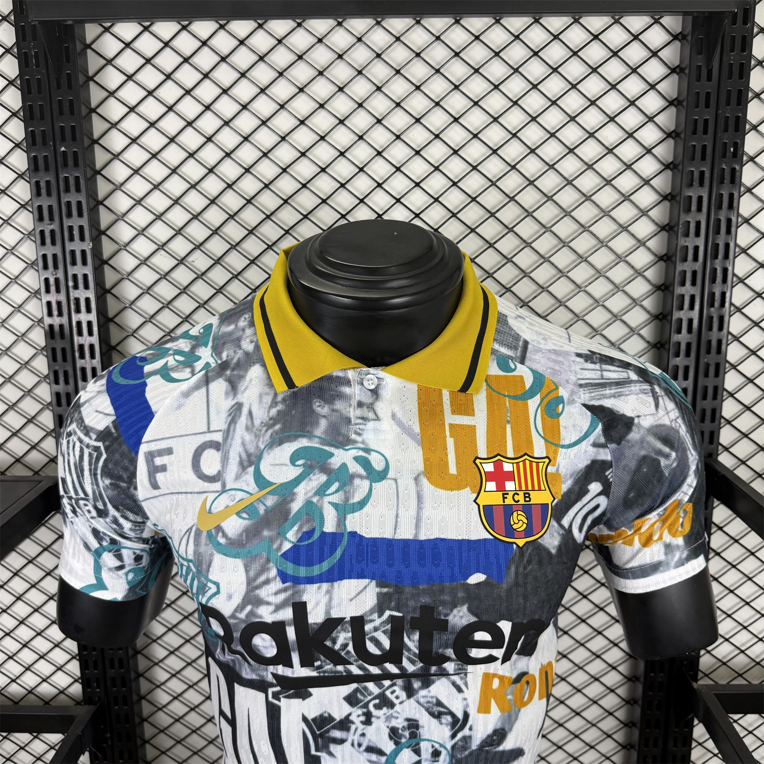 AlphaJersey-Barcelona 25-26 Ronaldinho Photo Collage Style POLO Colorful Special Jersey - Player Version