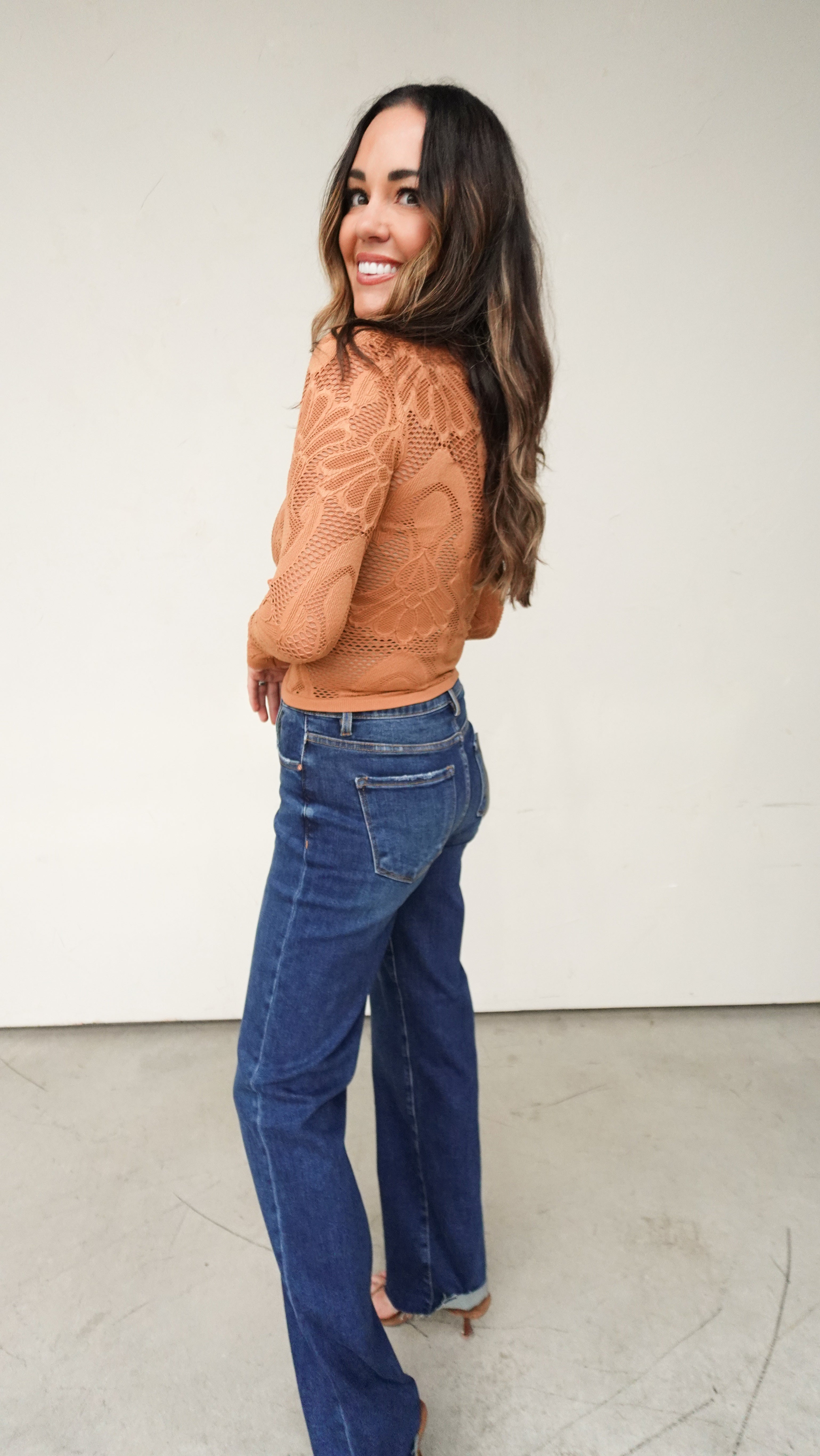 Camel Seamless Jacquard Top | Elegant Women's Fashion by coolavocek