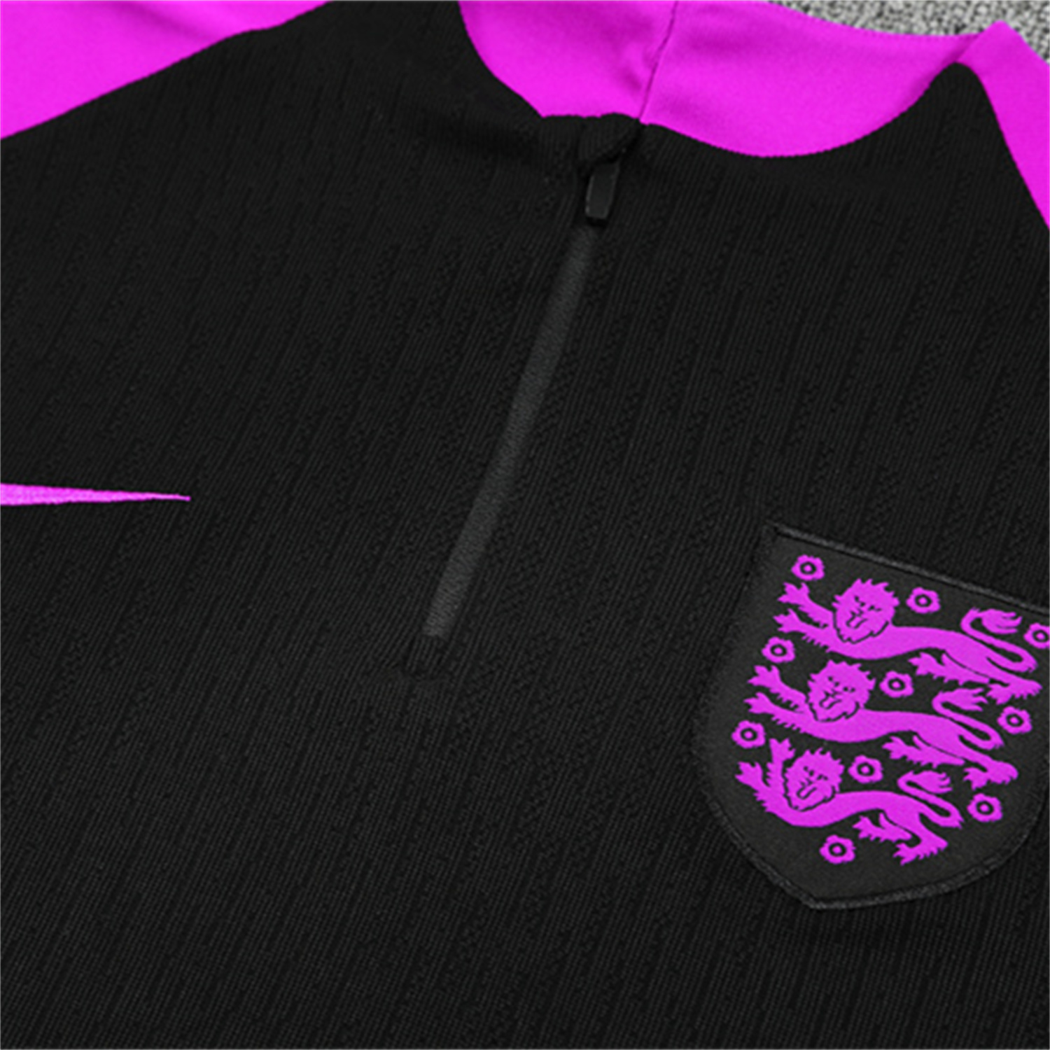 AlphaJersey-England 25-26 Kids Long Sleeve Training Set - Player Version - Black Top and Pants