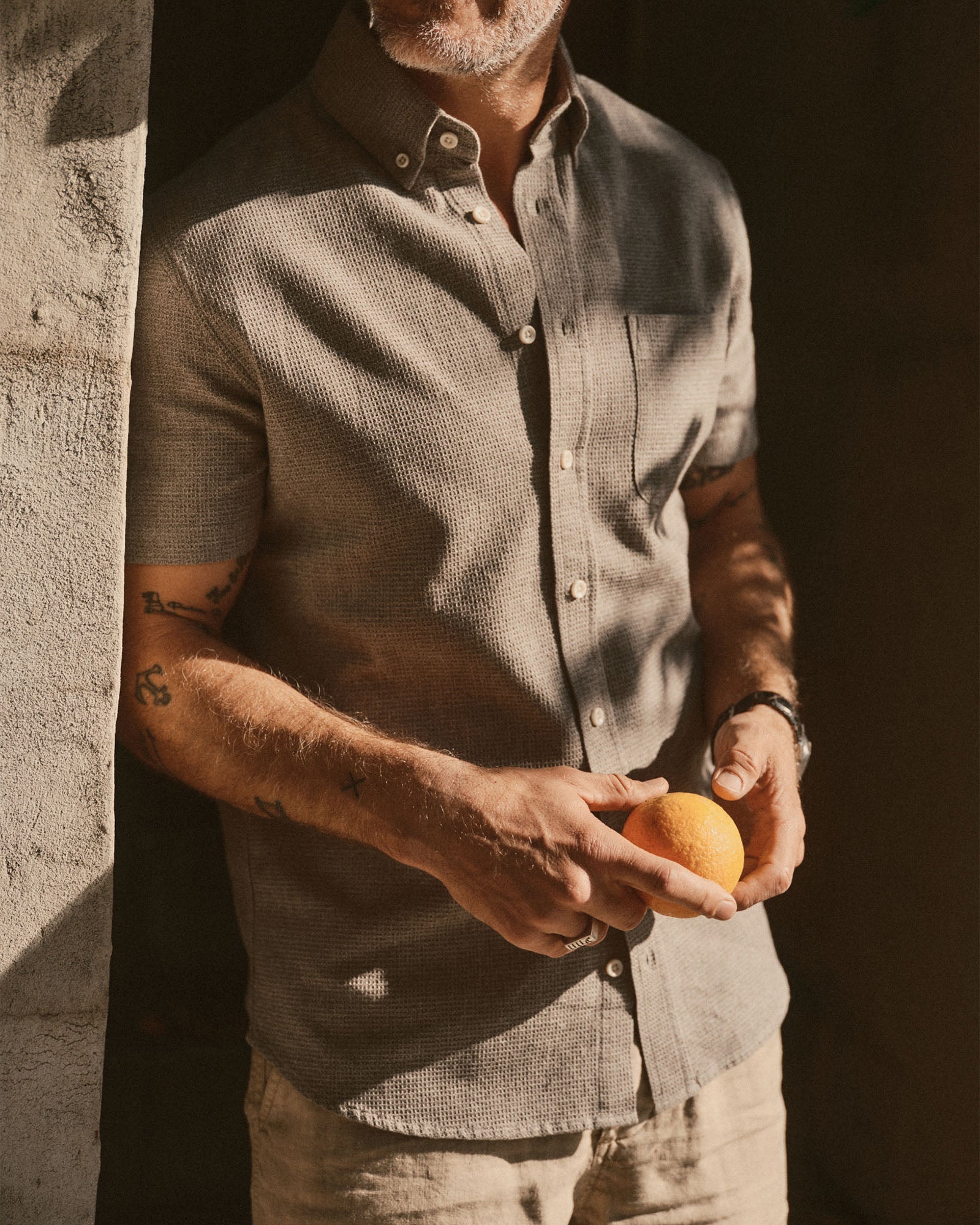 The Short Sleeve Jack in Fern Twist Waffle | Modern Menswear by yycbvcnbmmnbm