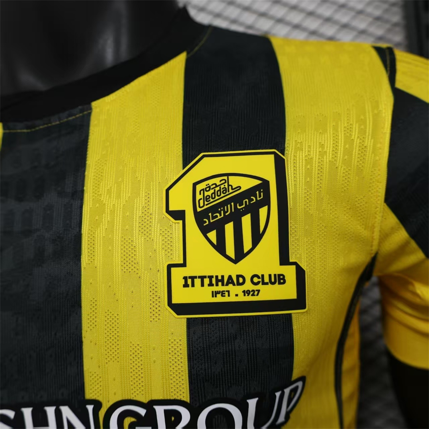 AlphaJersey-Al Ittihad Jeddah United 25-26 Home Yellow New Sponsors Jersey - Player Version