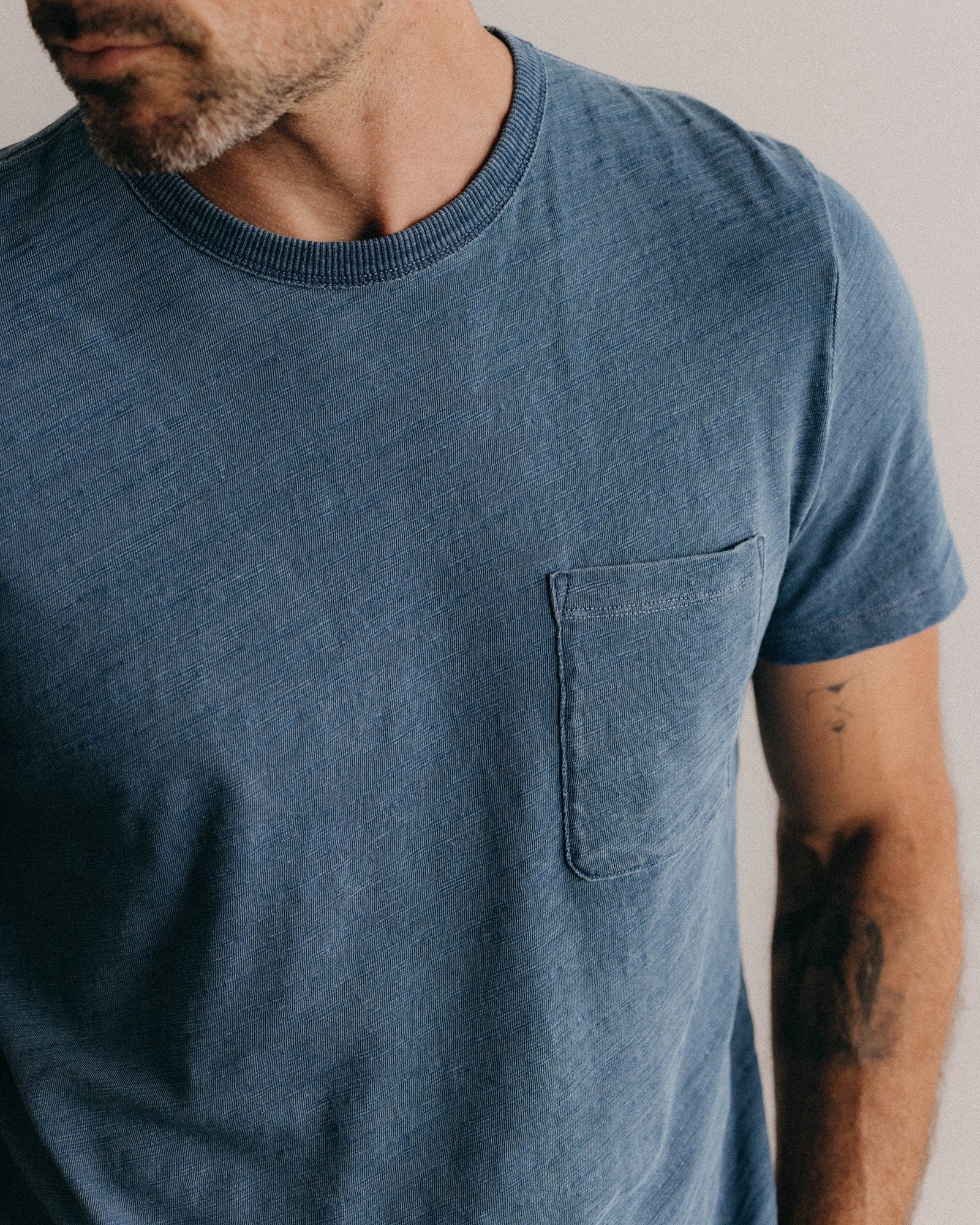The Slub Tee in Washed Indigo | Modern Menswear by yycbvcnbmmnbm