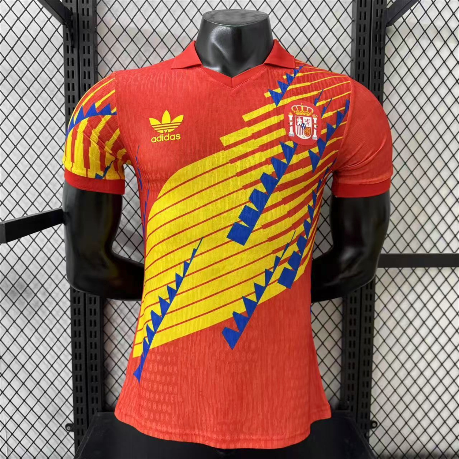 AlphaJersey-Spain 2026 Blue-Yellow Stripes Red Special Jersey - Player Version