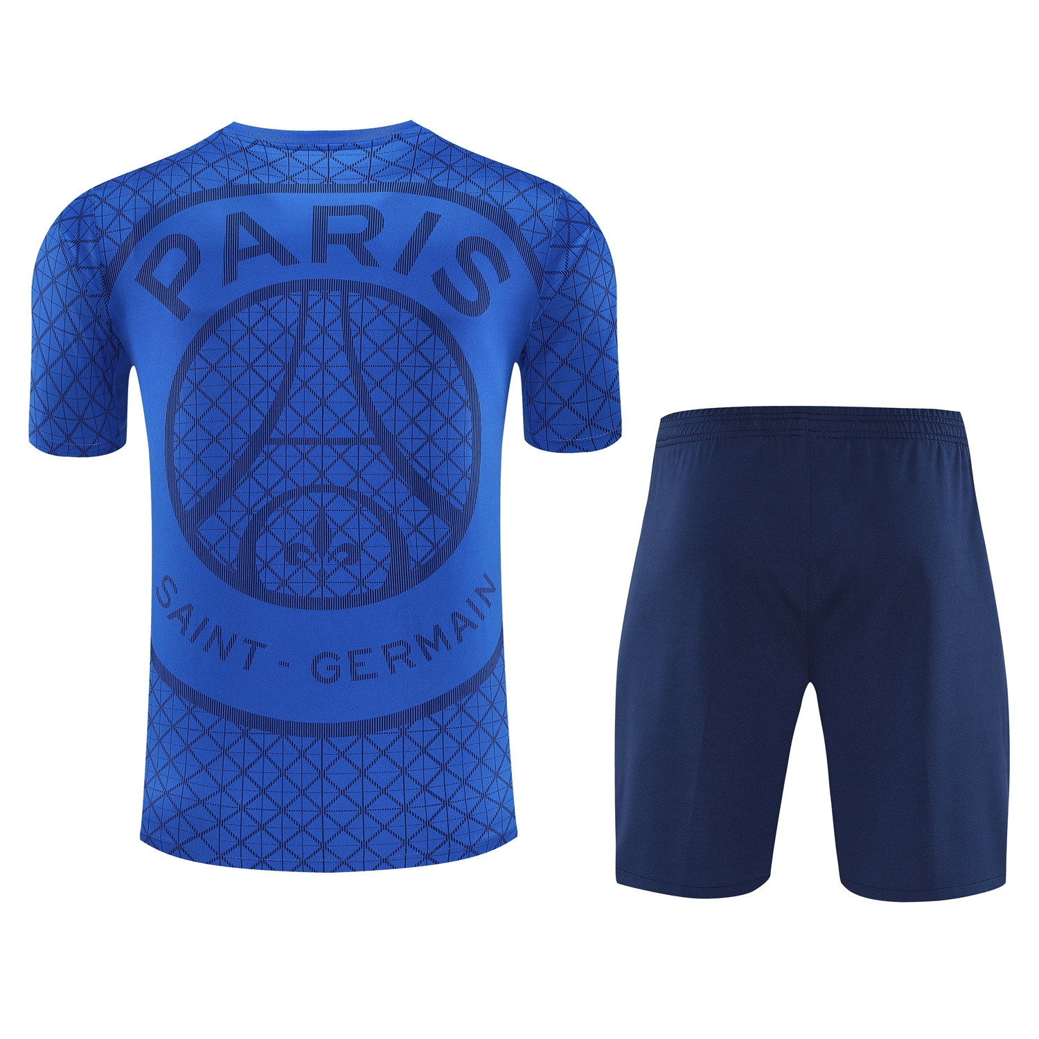 AlphaJersey-Paris Saint-Germain PSG 25-26 Short-Sleeve Training Set - Blue Top & Deep Blue Shorts