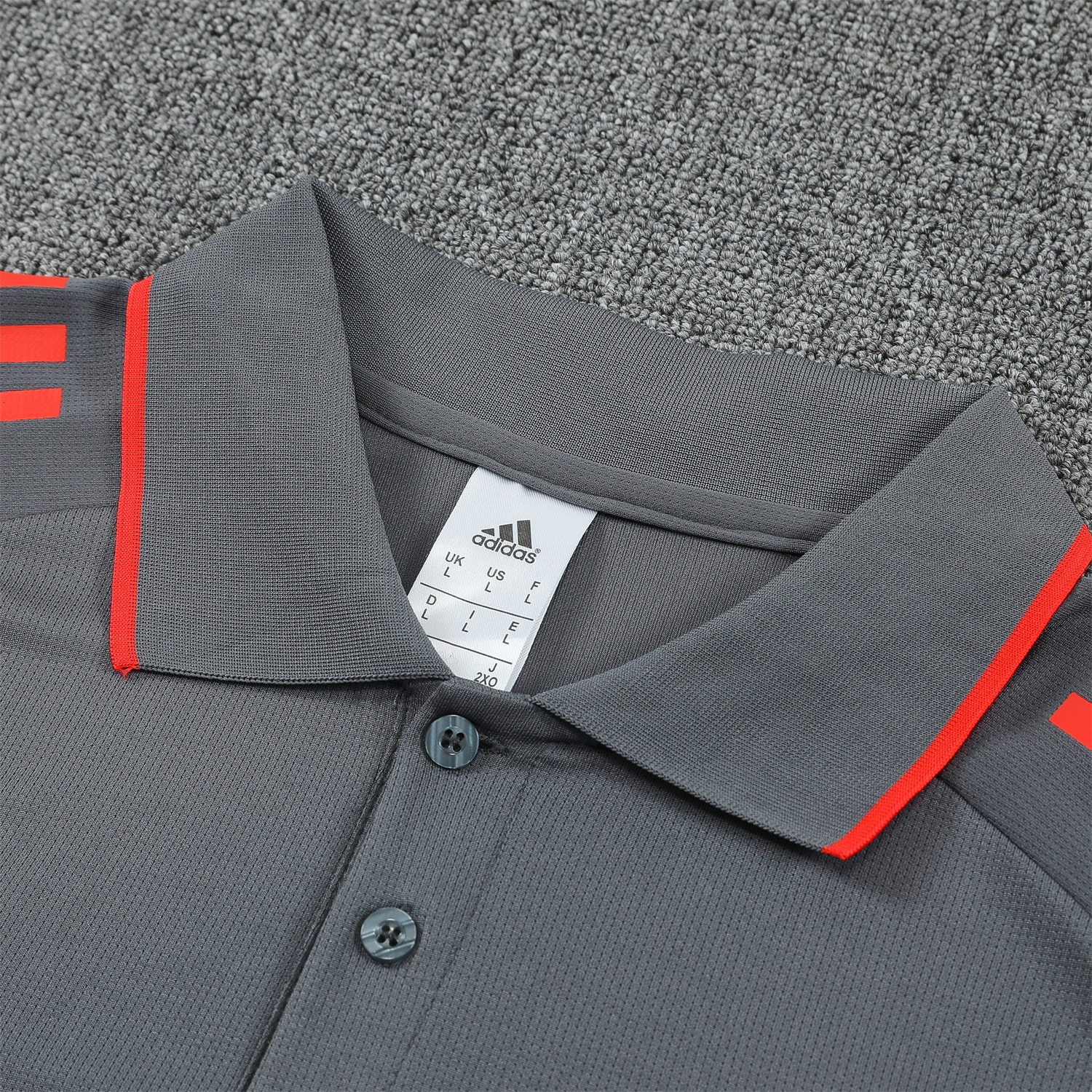 AlphaJersey-Bayern Munich 25-26 POLO Short-Sleeve Training Set - Deep Grey With Red Top and Pants