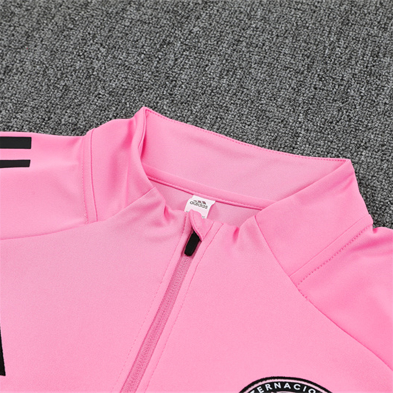 AlphaJersey-INT M.A.M 25-26 Long Sleeves Training with Black Sponsors Set - Pink Top & Black Pants