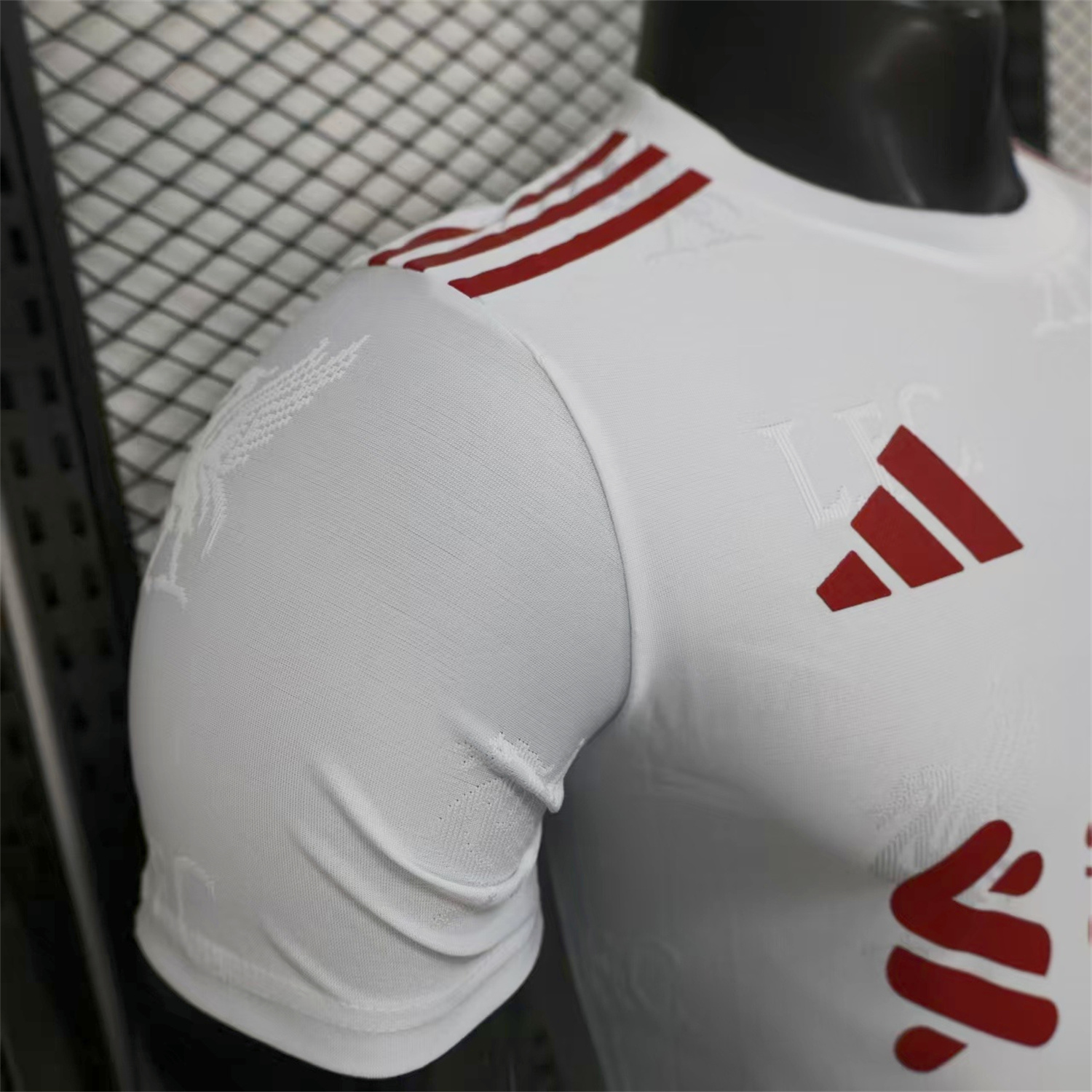 AlphaJersey-Liver.pool 25-26 Red Team Logo Jacquard White Special Jersey - Player Version