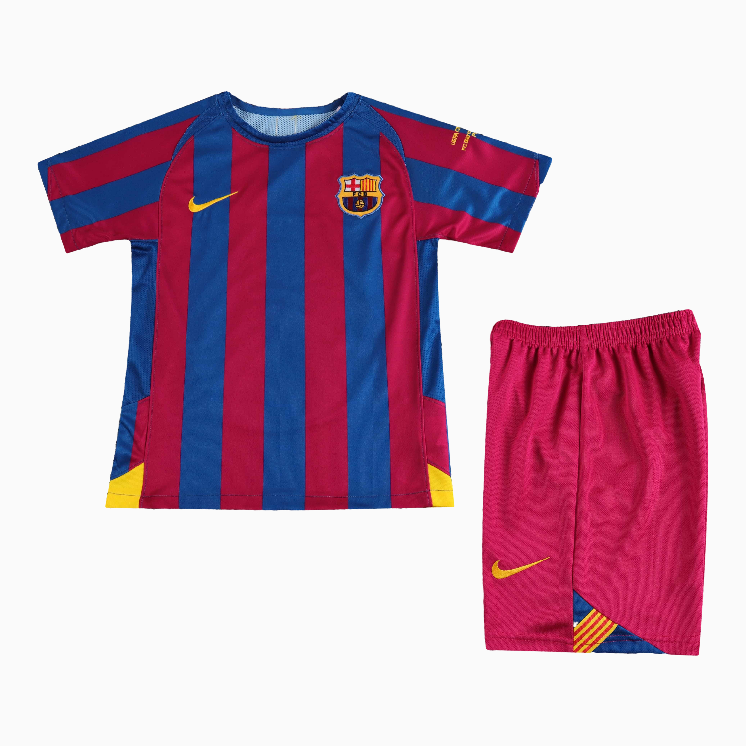 AlphaJersey-Retro Barcelona 2005-06 Home Stadium Kids Kit - Champions League Version