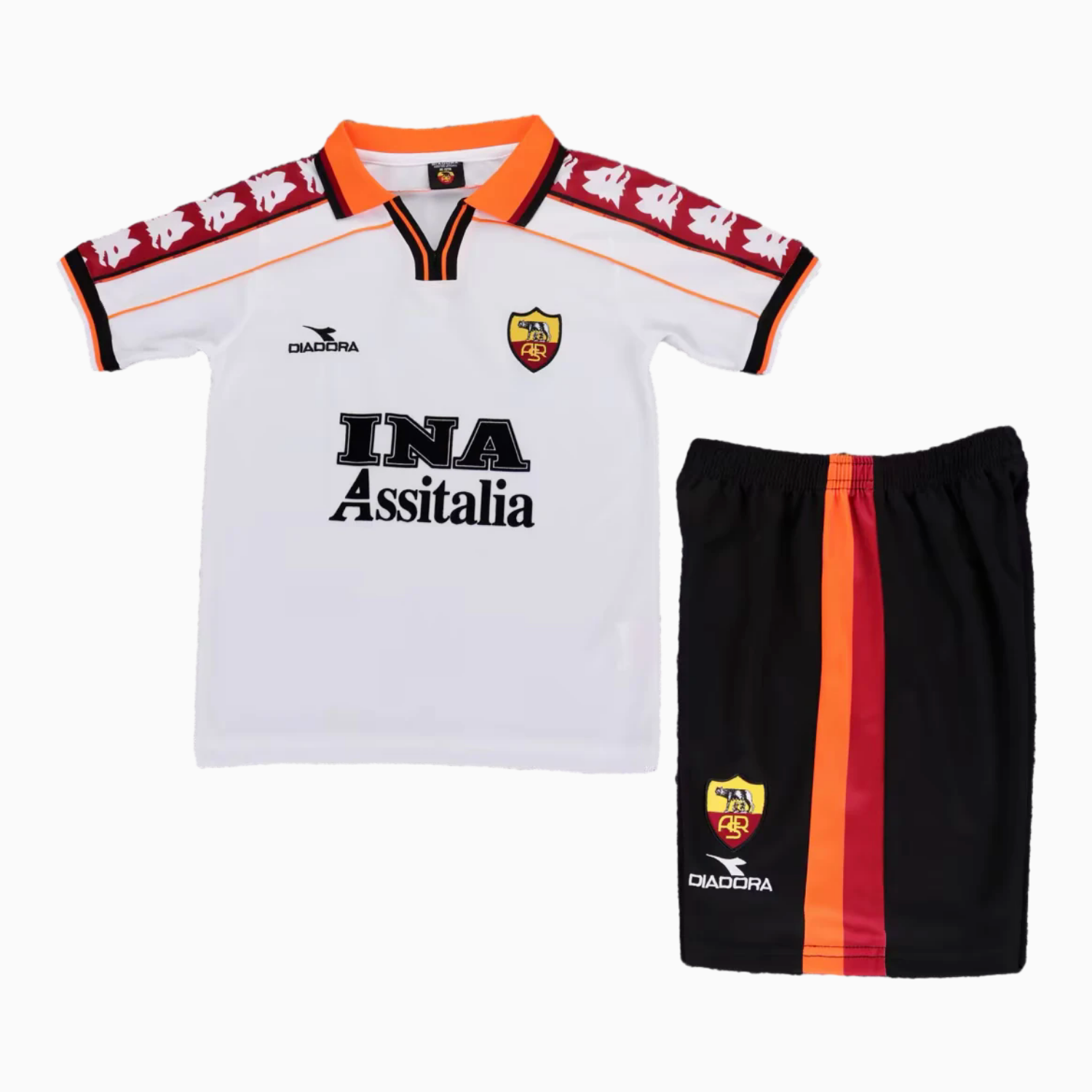 AlphaJersey-Retro Roma 1998-99 Away Kids Kit