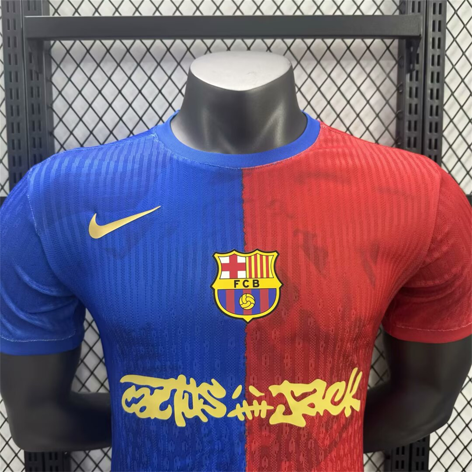 AlphaJersey-Barcelona x Travis Scott 25-26 Red & Blue Special Jersey - Player Version