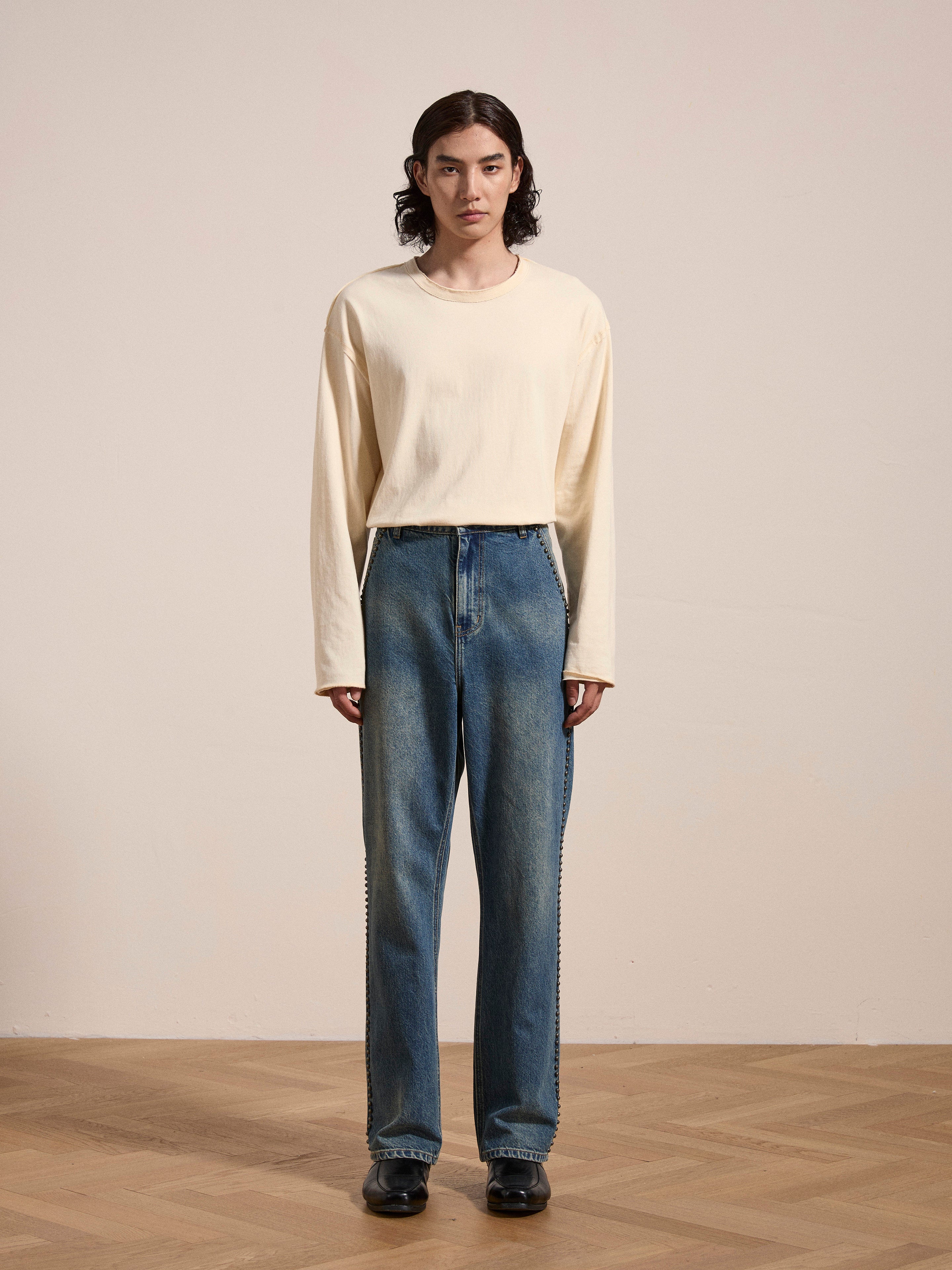 Azar Studded Jeans | Modern Menswear by yycbvcnbmmnbm