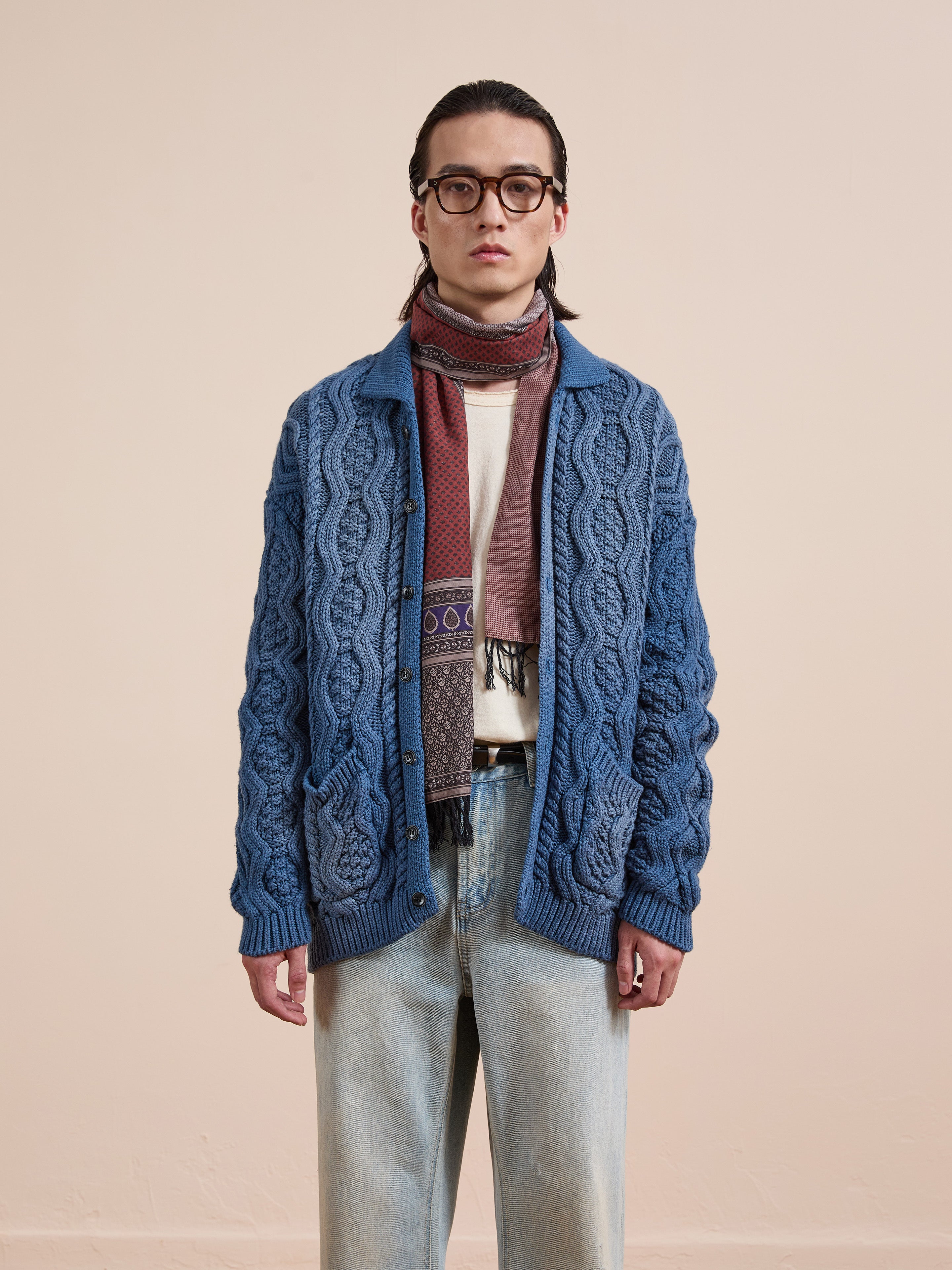 Cable Knit Buttoned Cardigan | Modern Menswear by yycbvcnbmmnbm