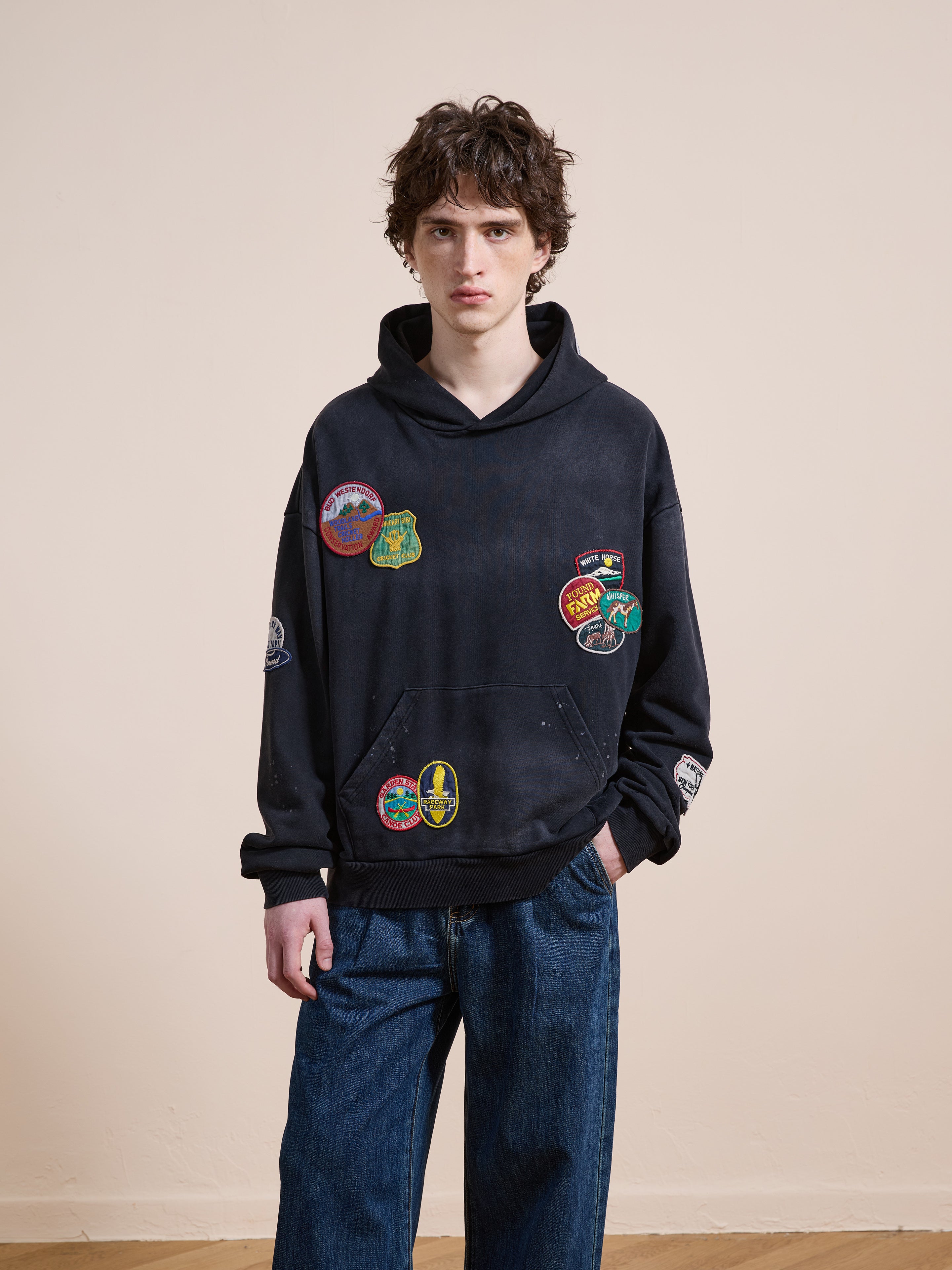 Distressed Patch Hoodie | Modern Menswear by yycbvcnbmmnbm