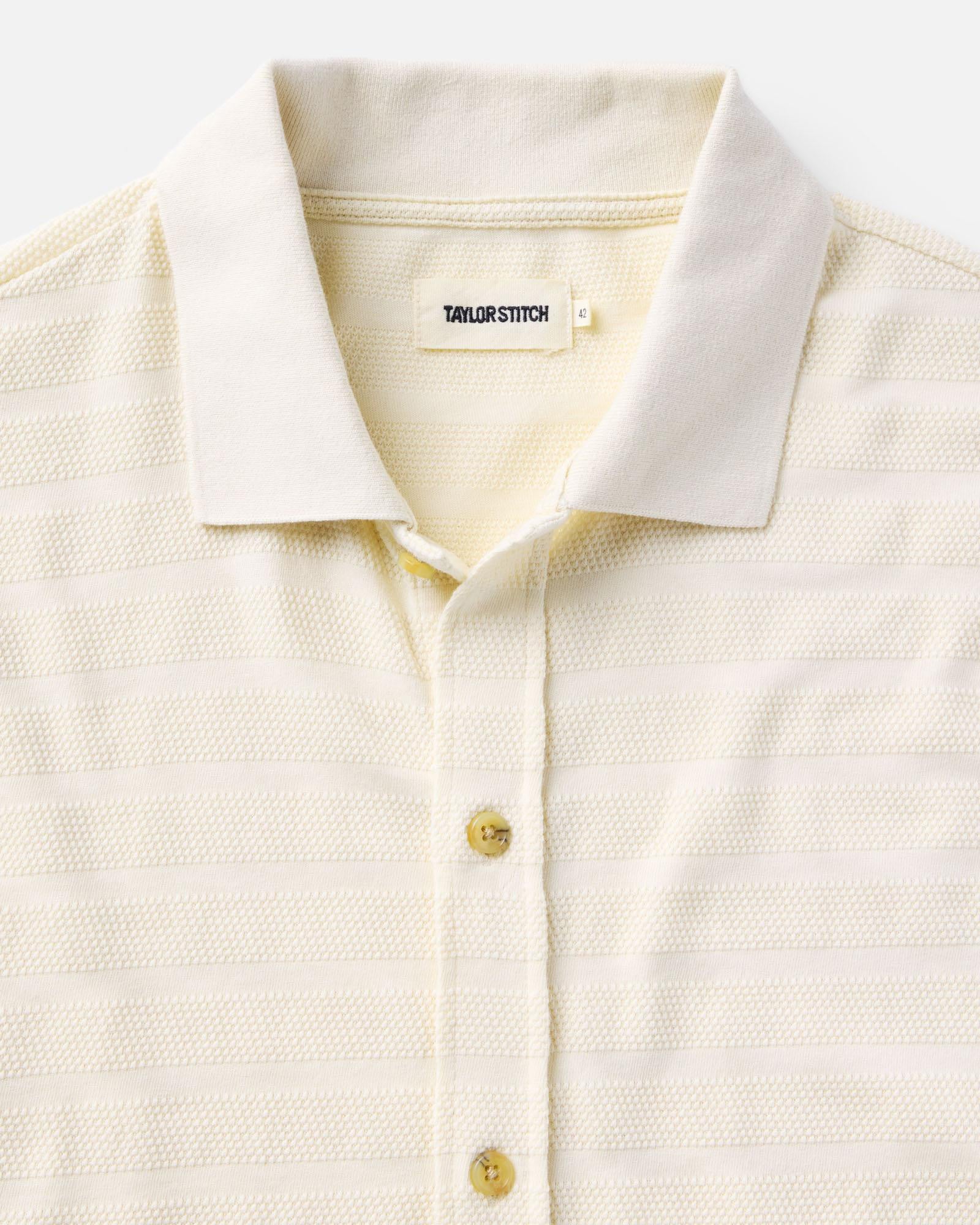 The Bywater Polo in Natural Knit Stripe | Modern Menswear by yycbvcnbmmnbm