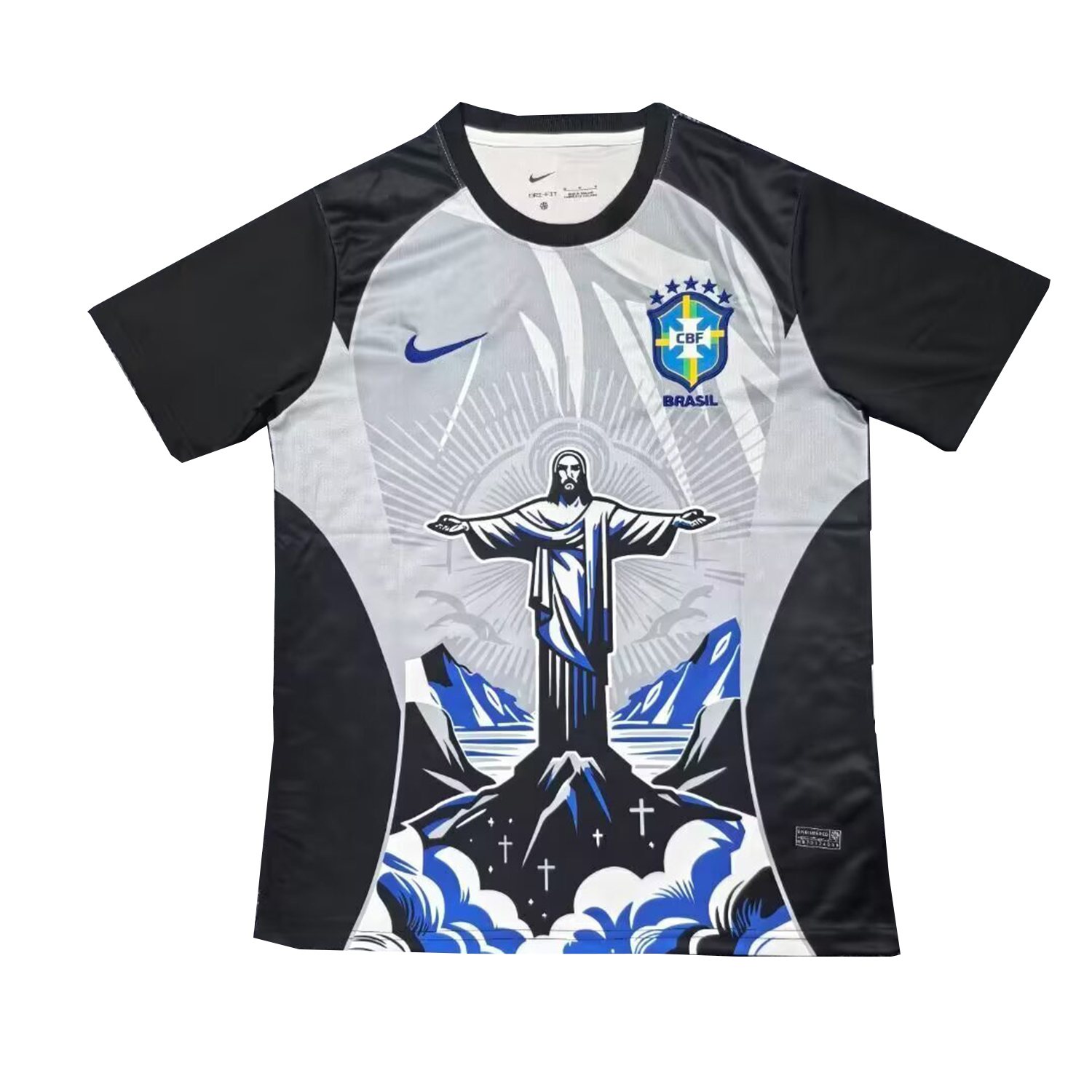 AlphaJersey-Brazil 25-26 Jesus Grey And Black Jersey - Fans Version