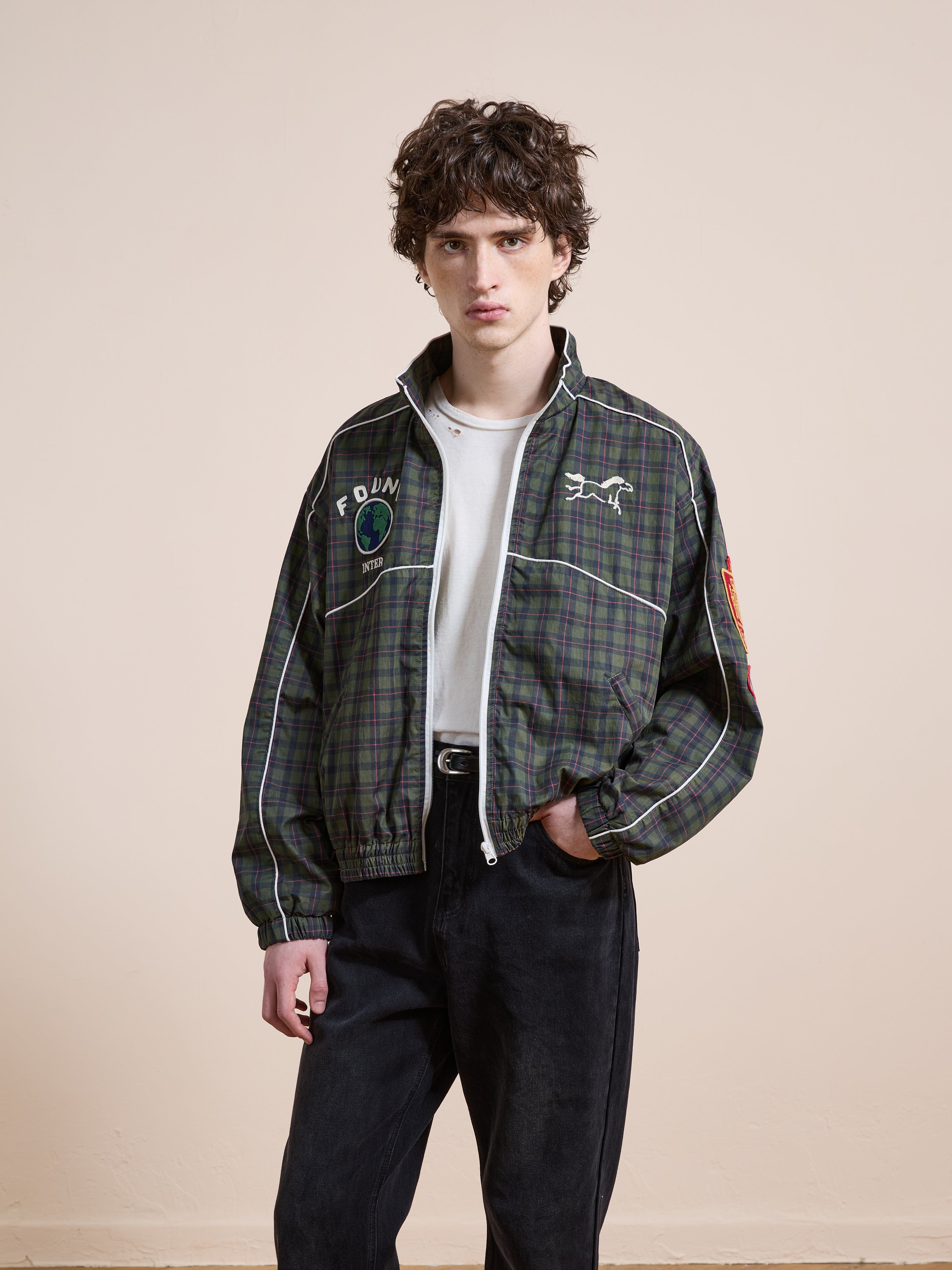 Forest Plaid Track Jacket | Modern Menswear by yycbvcnbmmnbm