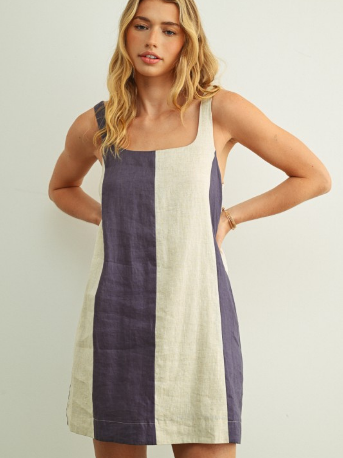 Striped Linen Dress | Elegant Women's Fashion by coolavocek