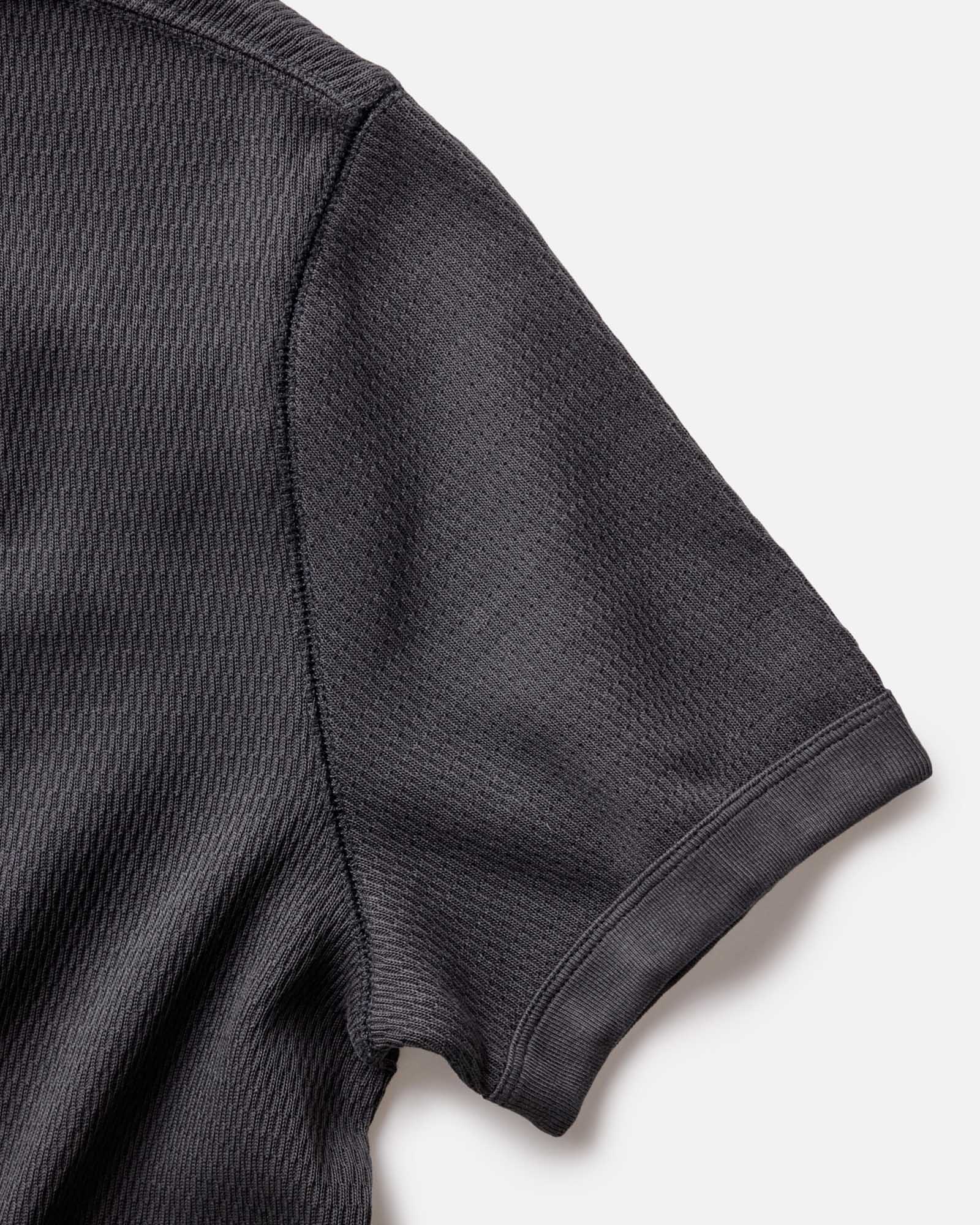 The Organic Cotton Short Sleeve Crew in Faded Black Waffle | Modern Menswear by yycbvcnbmmnbm