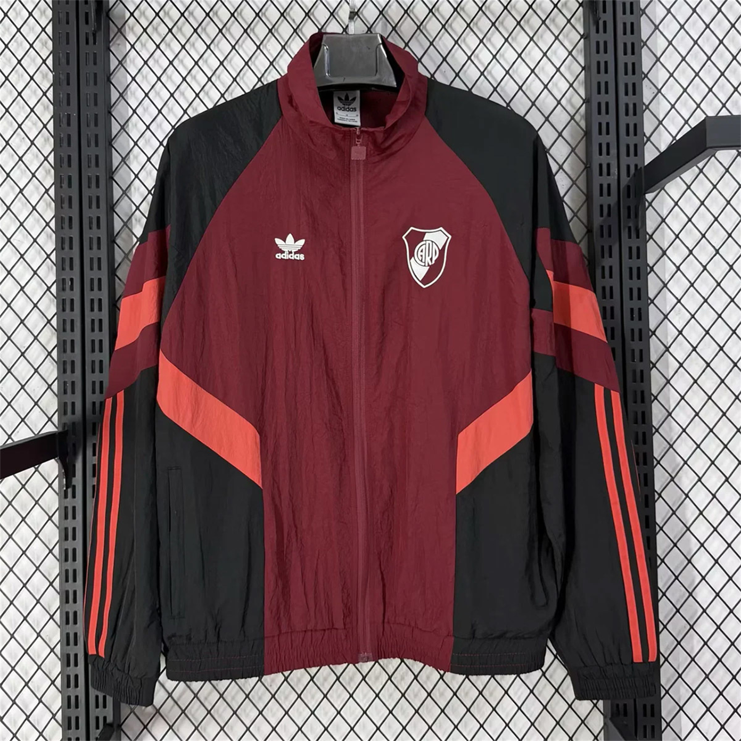 AlphaJersey-River Plate 25-26 Training Windbreaker Jacket - Red