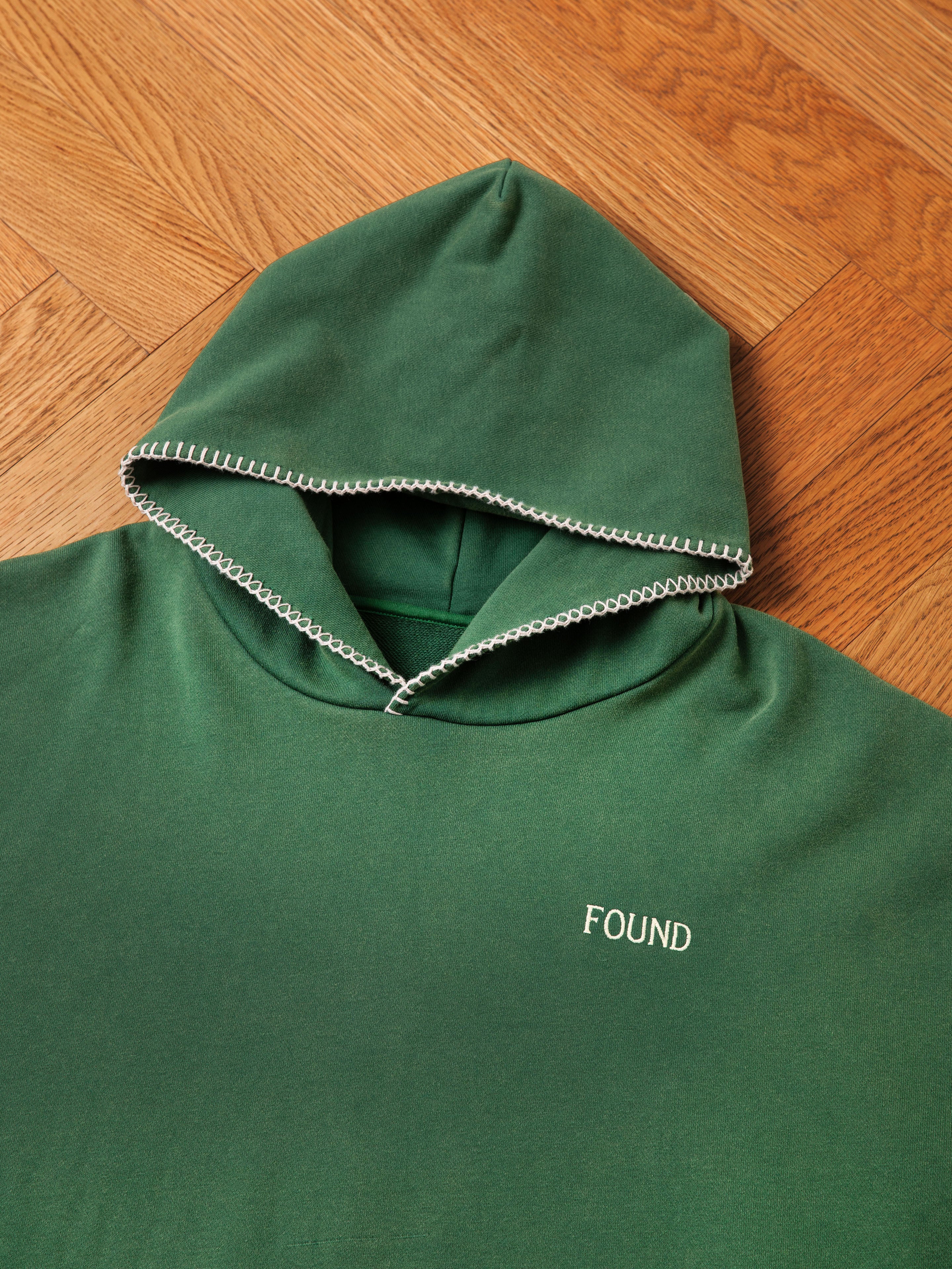 Stitched Border Distressed Logo Hoodie | Modern Menswear by yycbvcnbmmnbm