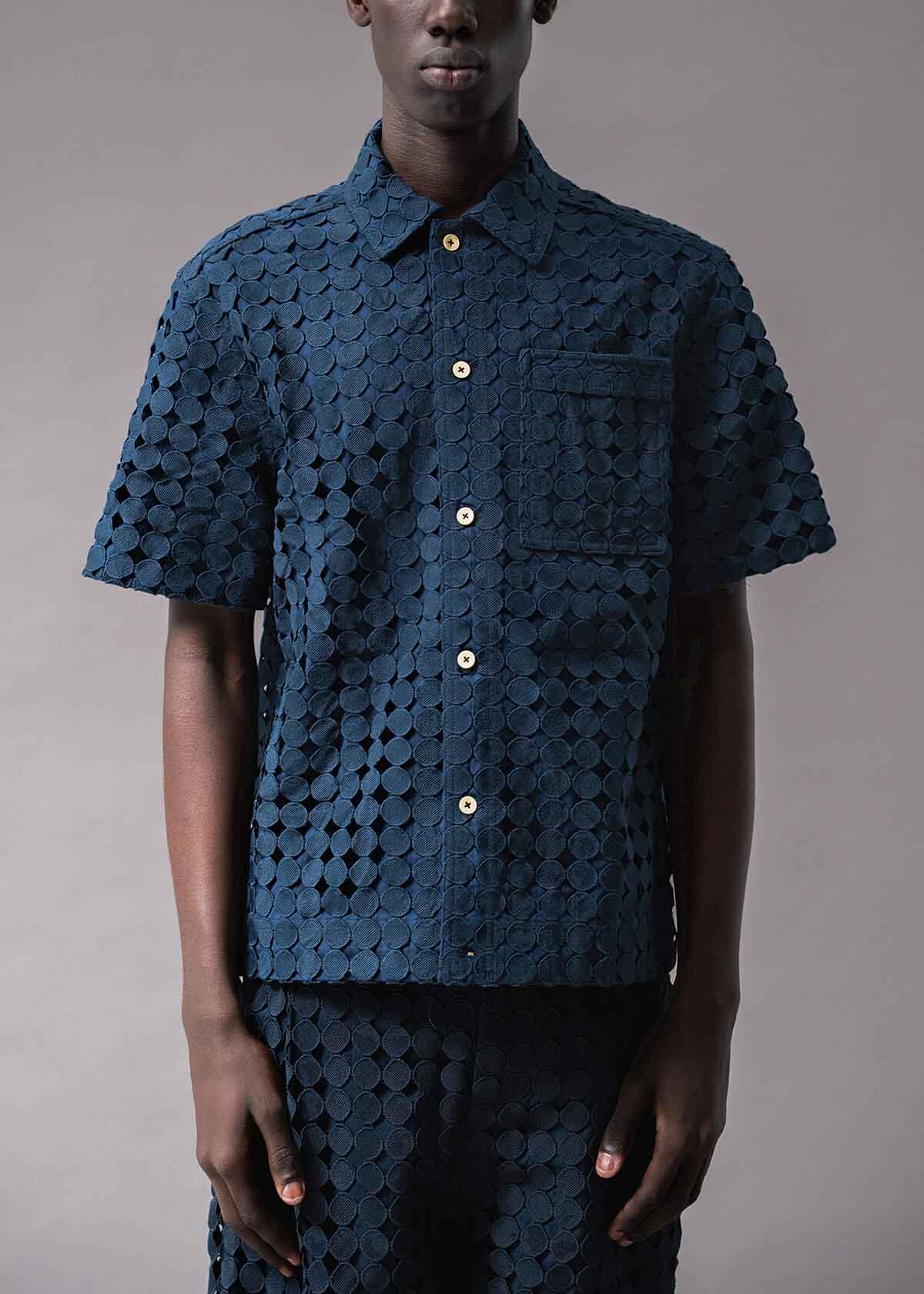2 Pieced Embroidered Shirt | Modern Menswear by yycbvcnbmmnbm