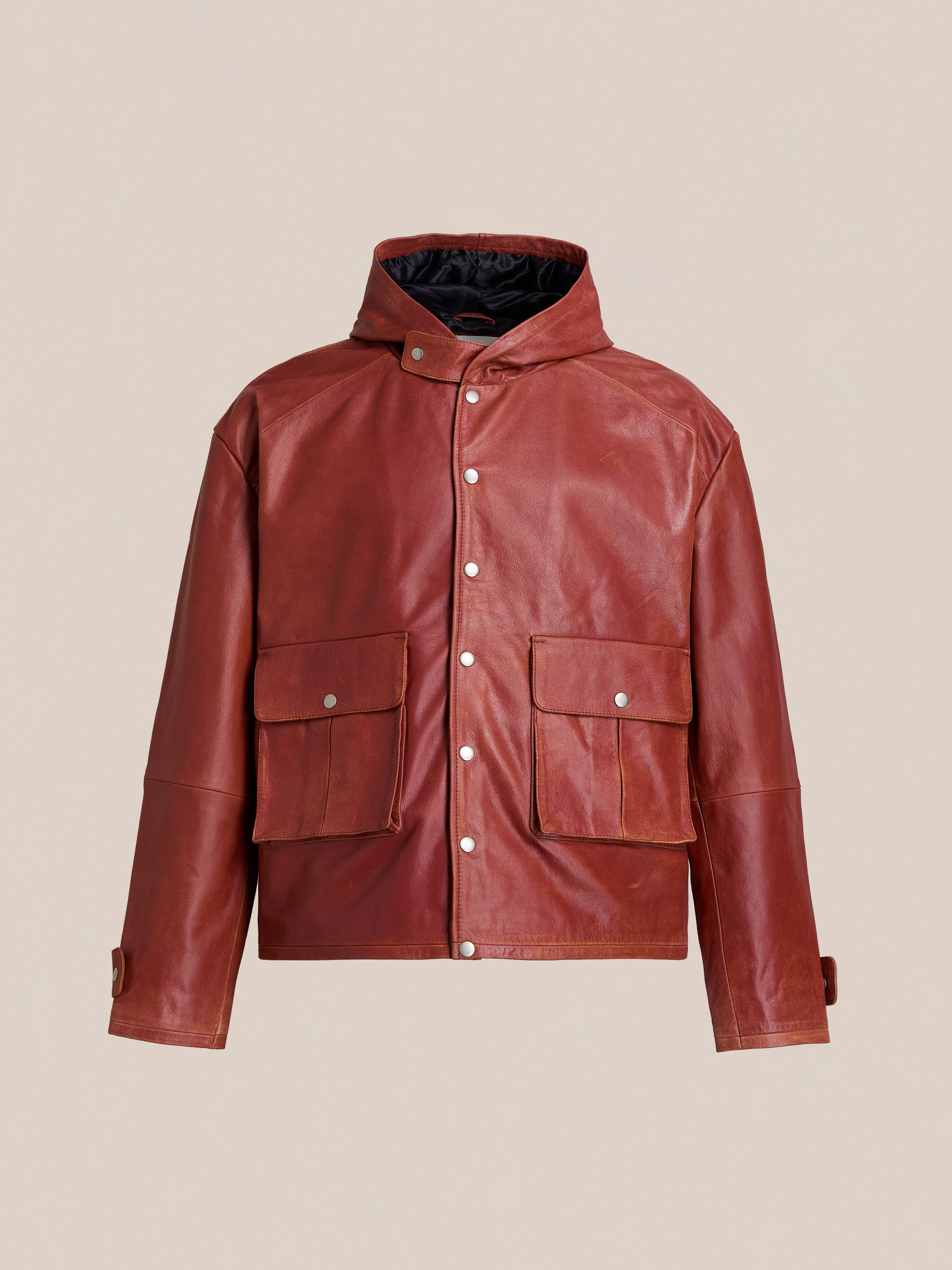 Distressed Leather Pocket Hoodie | Modern Menswear by yycbvcnbmmnbm