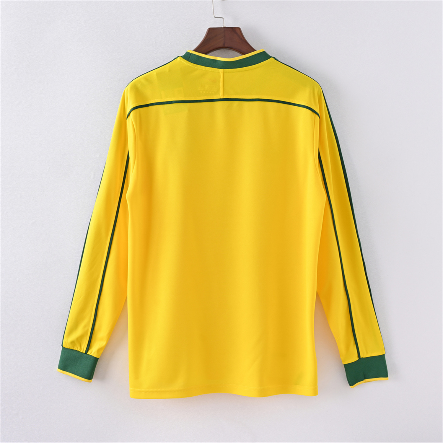 AlphaJersey-Retro Brazil 1998 Home Long Sleeves Jersey