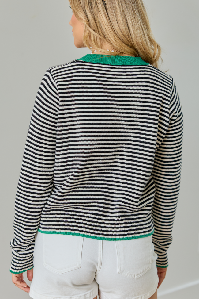 Patricia Green Trim Striped Cardigan SALE | Elegant Women's Fashion by coolavocek