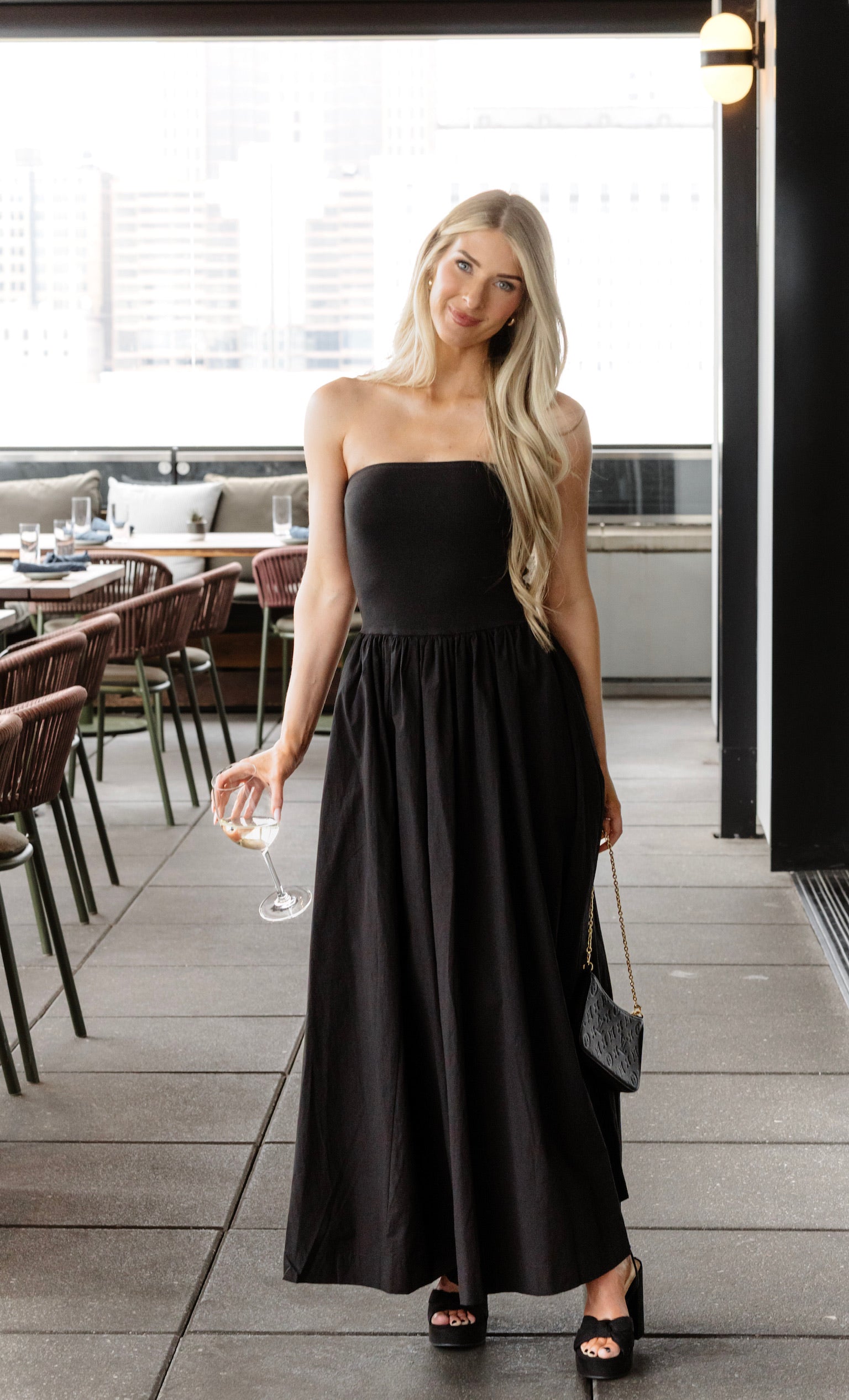 Black Strapless Maxi Dress | Elegant Women's Fashion by coolavocek