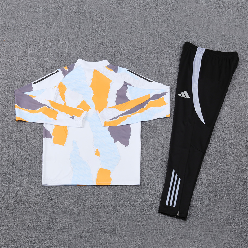 AlphaJersey-Real Madrid 2025 Kids Long Sleeve Training Set - Three Color Mixing