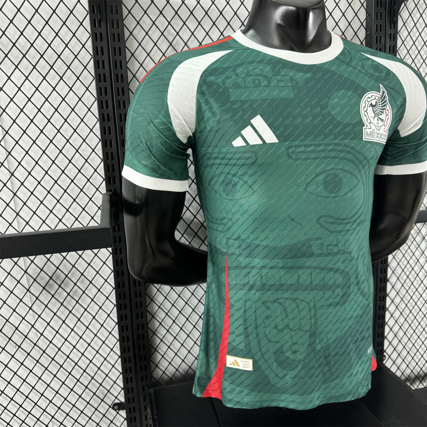 AlphaJersey-Mexico 25-26 Green Human Face Shaped Pattern Special Jersey - Player Version