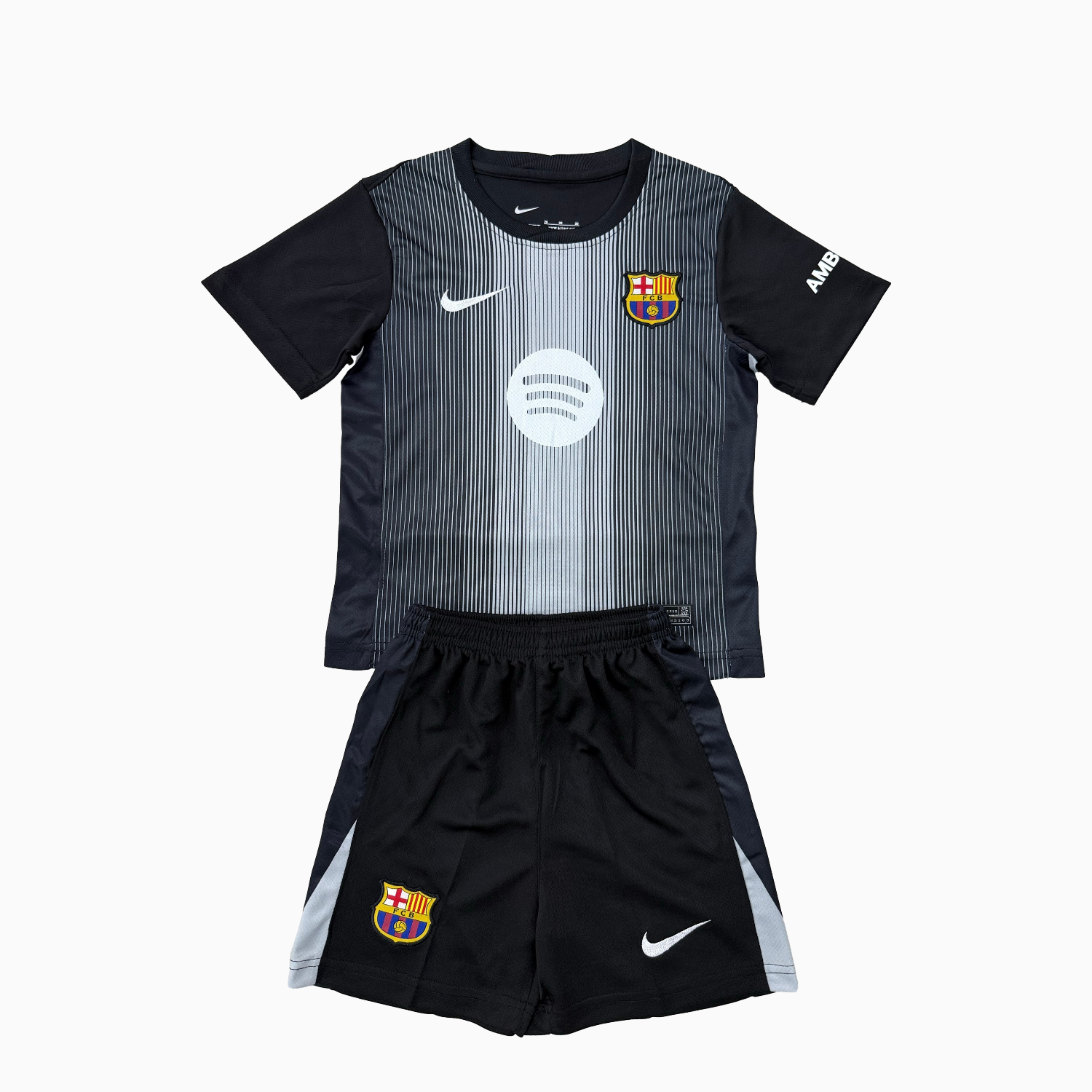 AlphaJersey-Barcelona 25-26 Black Goalkeeper Men's Adult Jersey Set - Fans Version