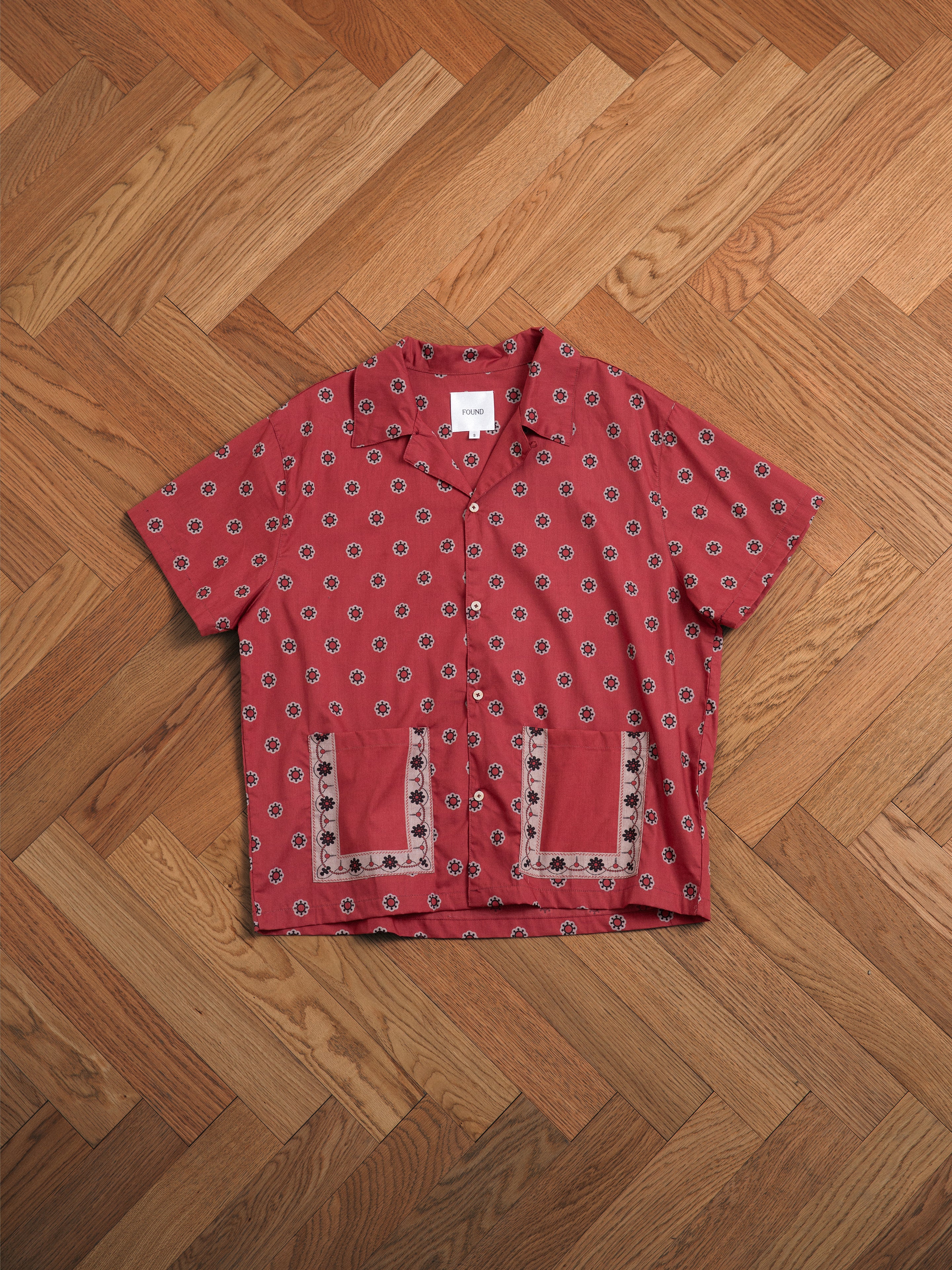 Red Motif SS Camp Shirt | Modern Menswear by yycbvcnbmmnbm