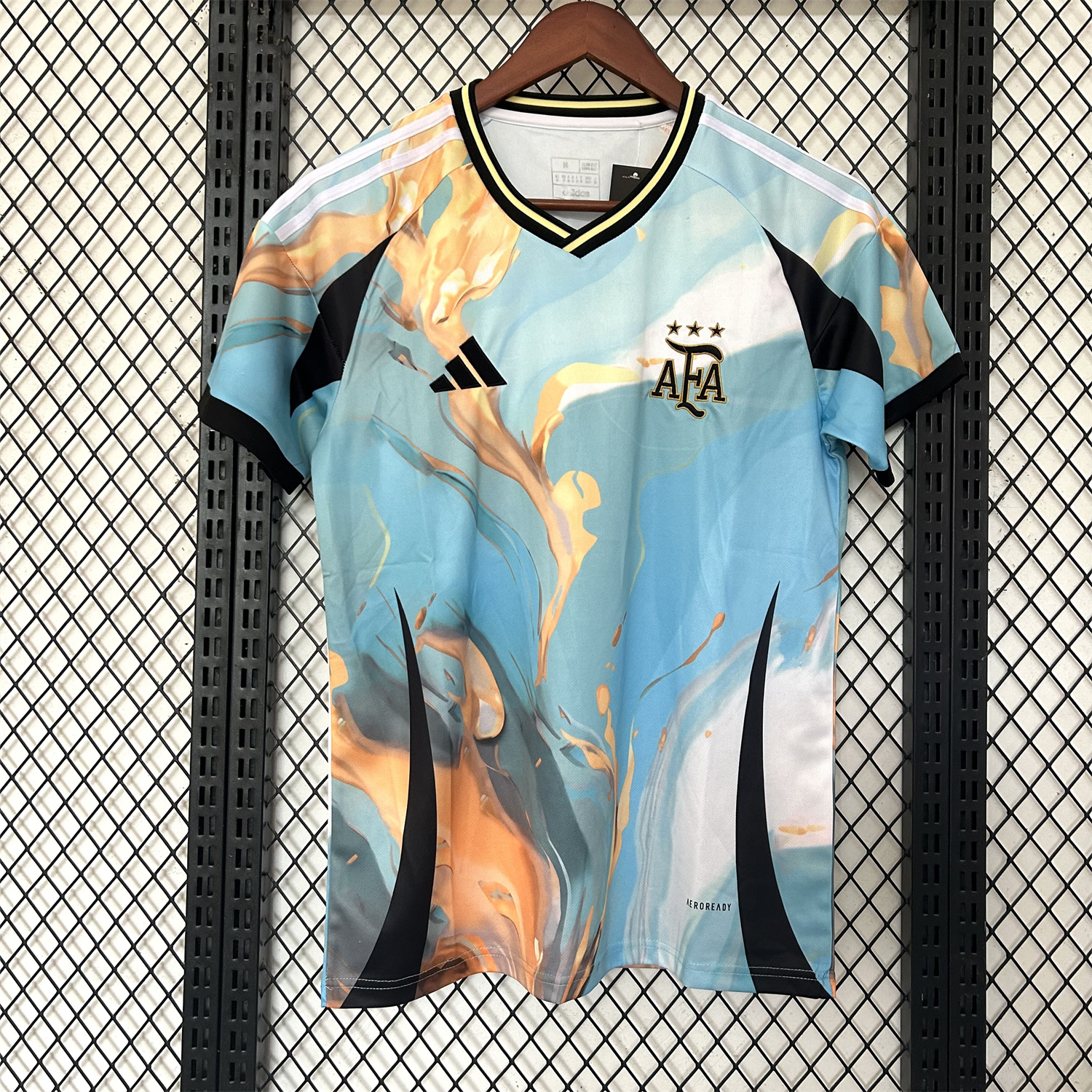 AlphaJersey-Argentina 25-26 Blue and Gold Marble Pattern Special Jersey - Fans Version