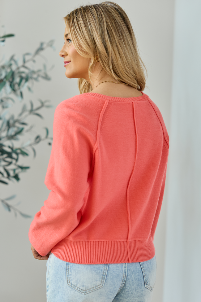 Casey Coral Henley Pullover | Elegant Women's Fashion by coolavocek